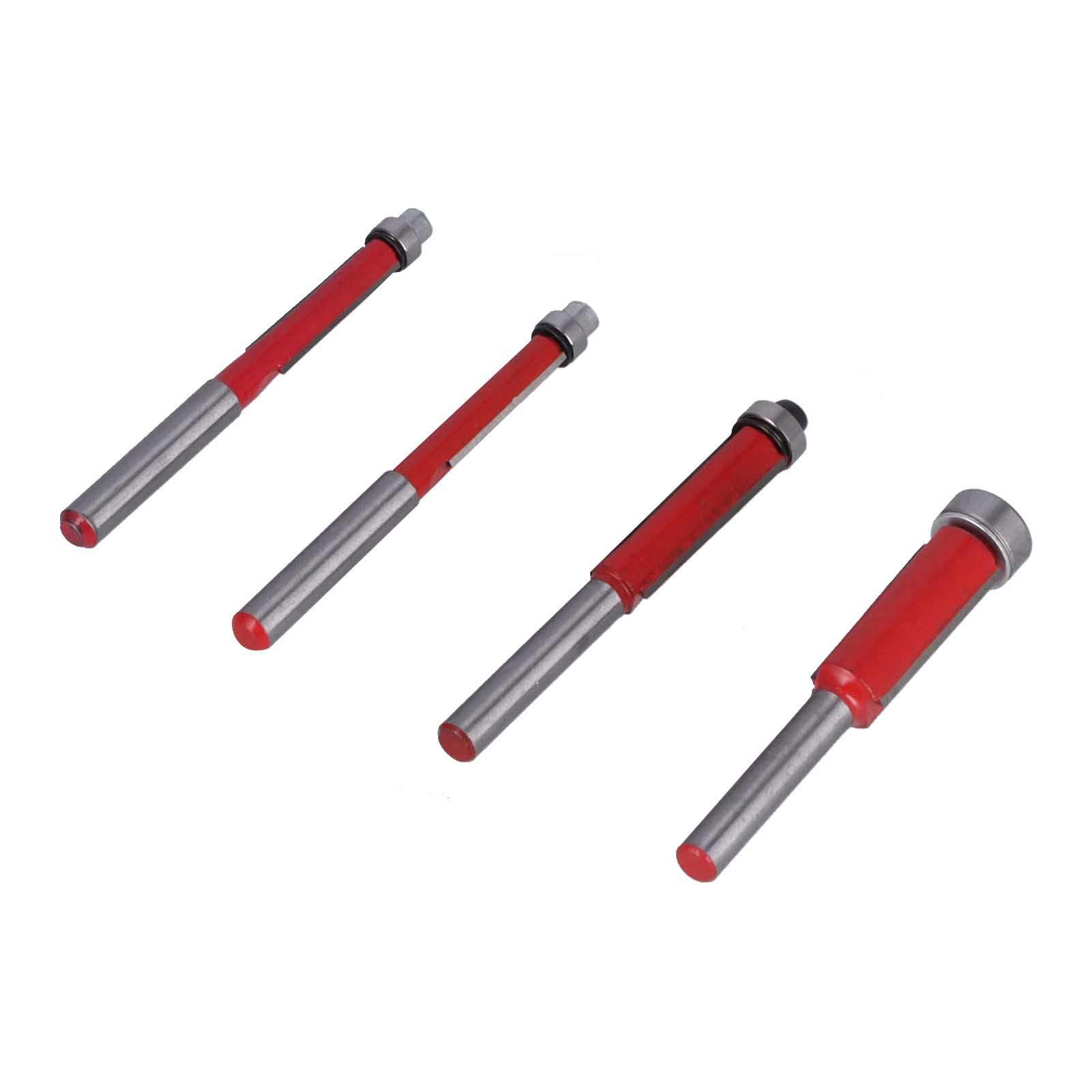 4Pcs/Set Woodworking Trimming Cutter Head with Bearing Straight Knife view 4
