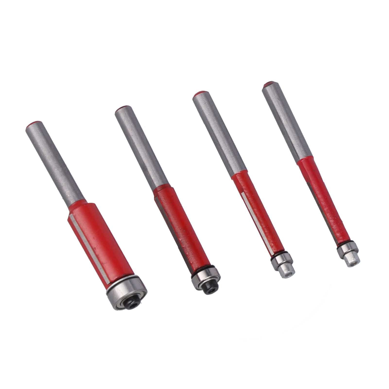 4Pcs/Set Woodworking Trimming Cutter Head with Bearing Straight Knife view 5