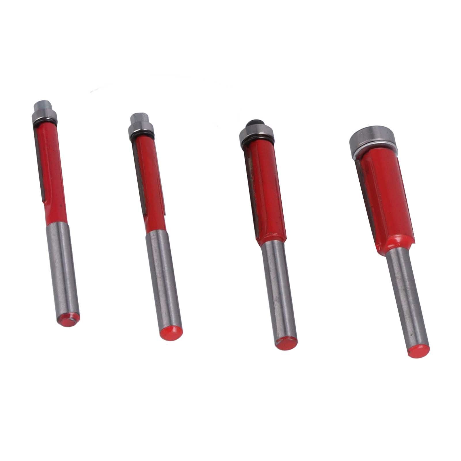 4Pcs/Set Woodworking Trimming Cutter Head with Bearing Straight Knife view 6