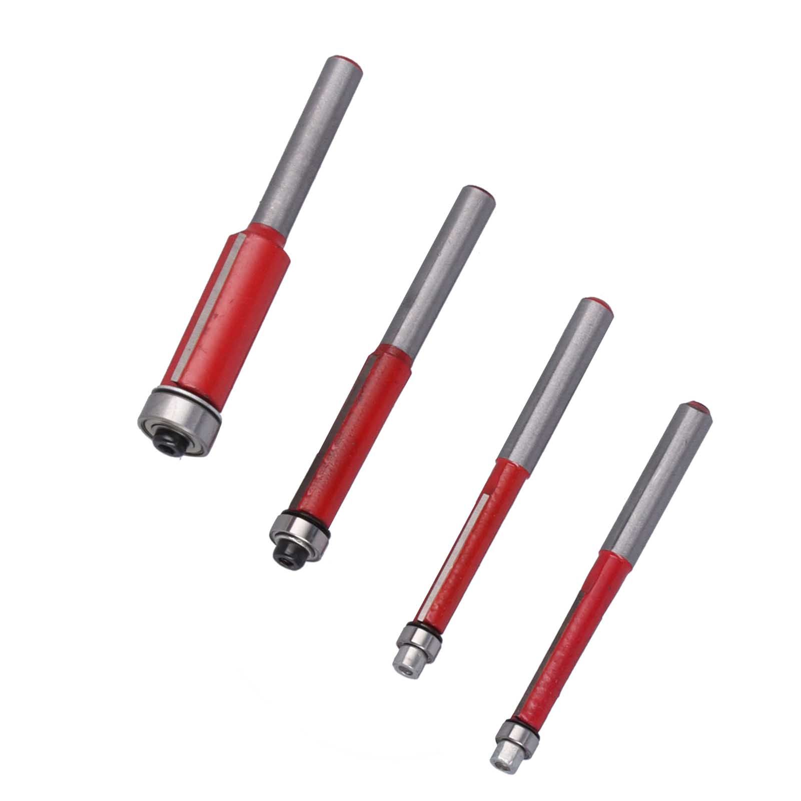 4Pcs/Set Woodworking Trimming Cutter Head with Bearing Straight Knife view 7