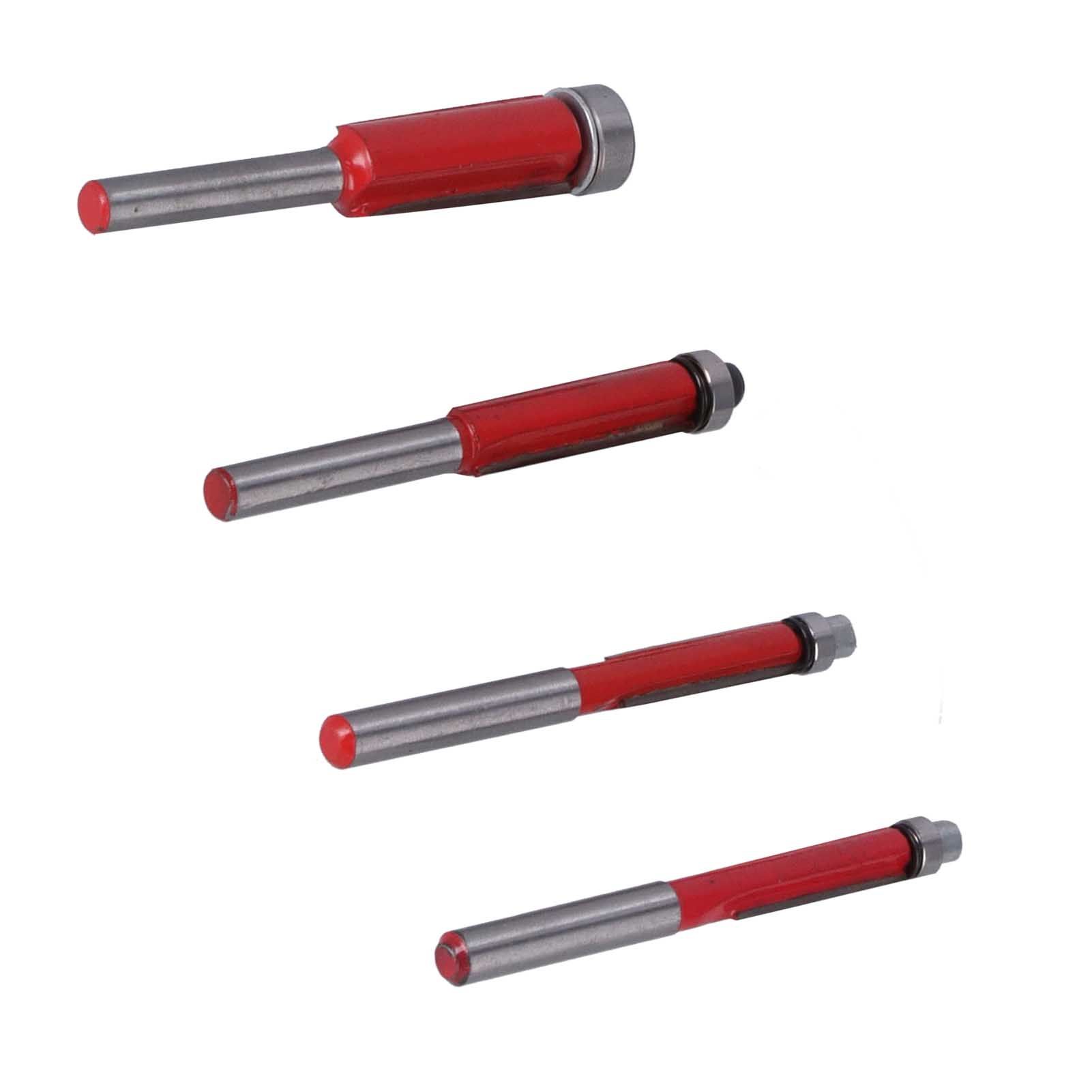 4Pcs/Set Woodworking Trimming Cutter Head with Bearing Straight Knife view 8