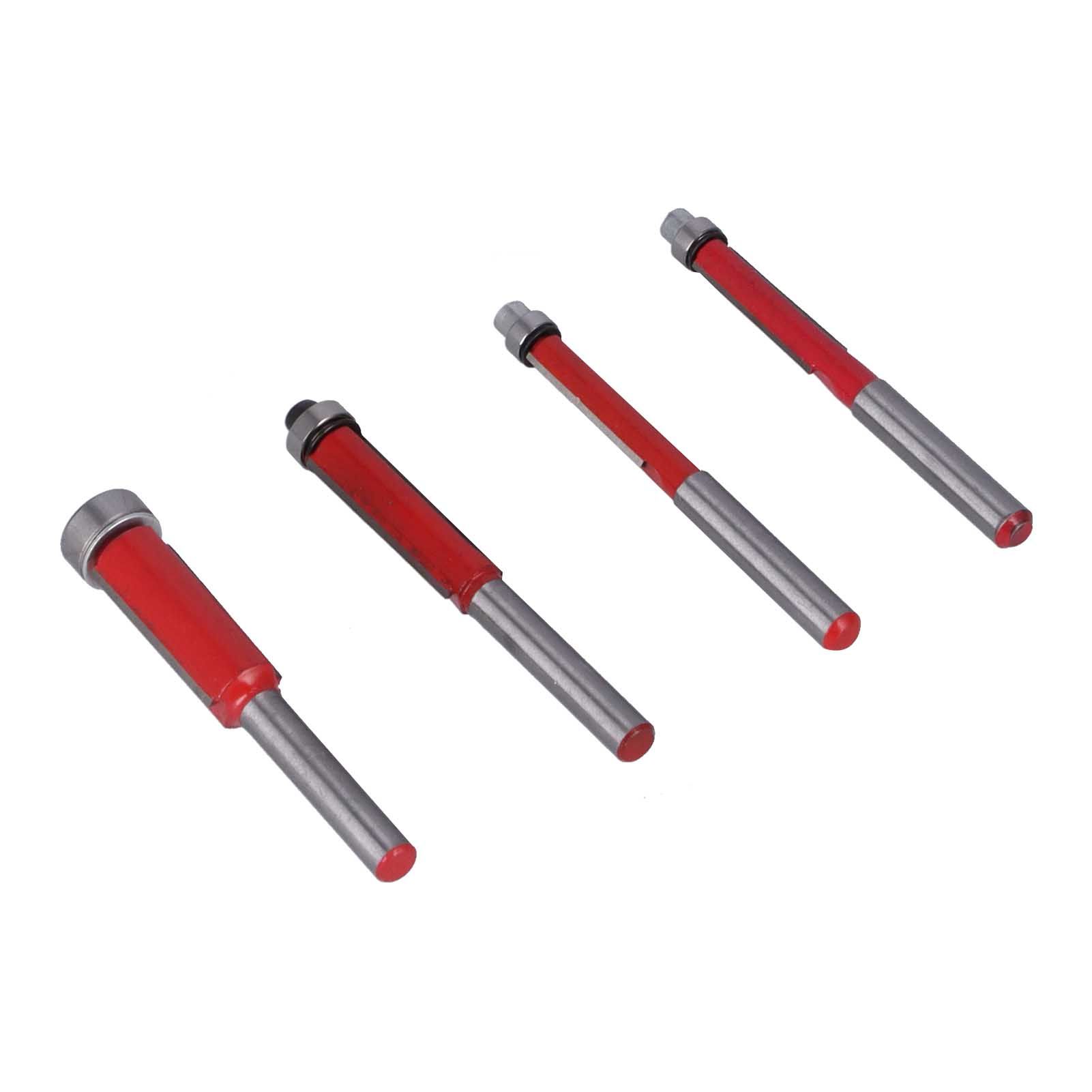4Pcs/Set Woodworking Trimming Cutter Head with Bearing Straight Knife view 9