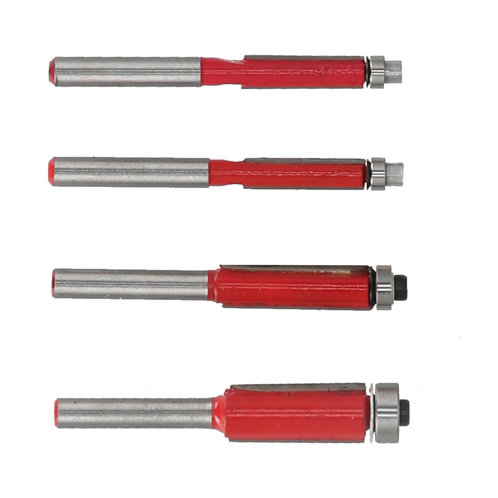 4Pcs/Set Woodworking Trimming Cutter Head with Bearing Straight Knife view 10