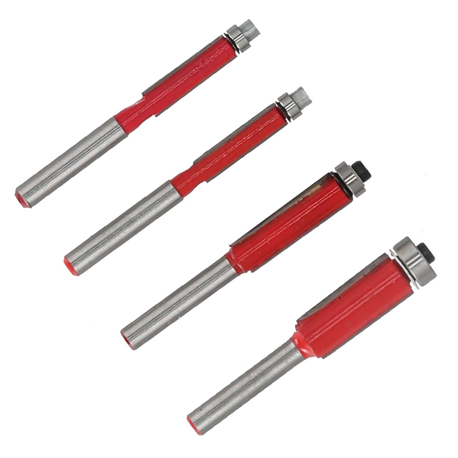 4Pcs/Set Woodworking Trimming Cutter Head with Bearing Straight Knife view 13