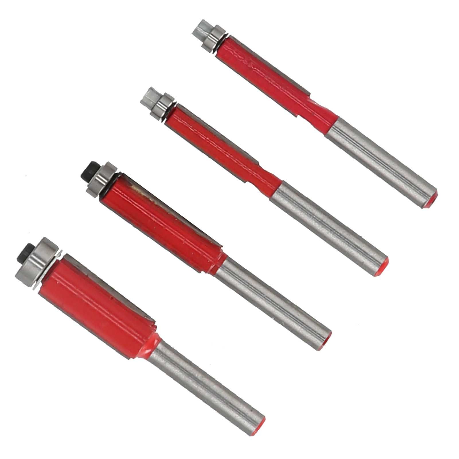 4Pcs/Set Woodworking Trimming Cutter Head with Bearing Straight Knife view 14