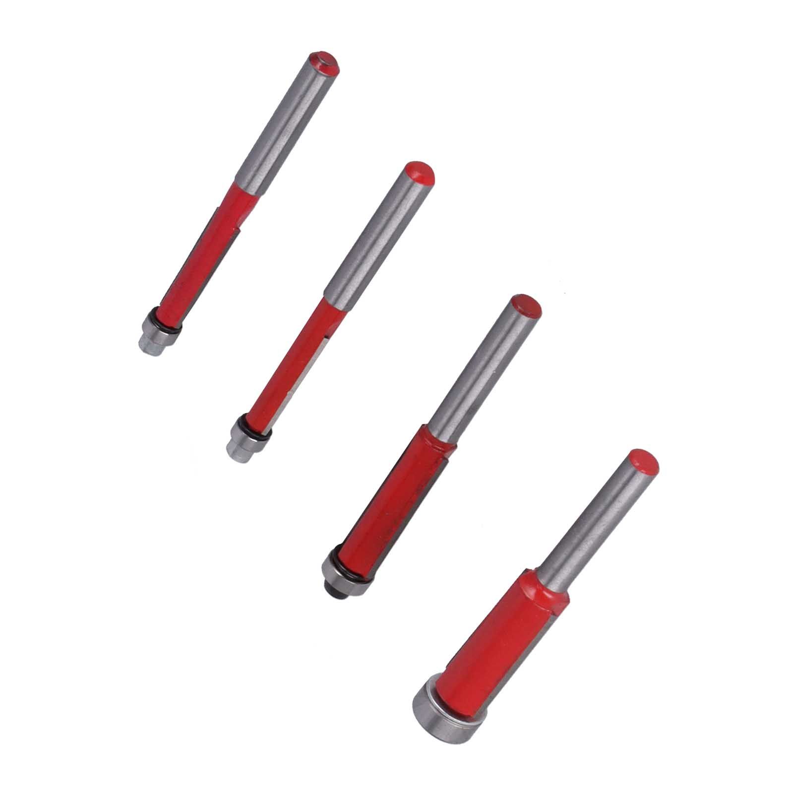 4Pcs/Set Woodworking Trimming Cutter Head with Bearing Straight Knife view 15