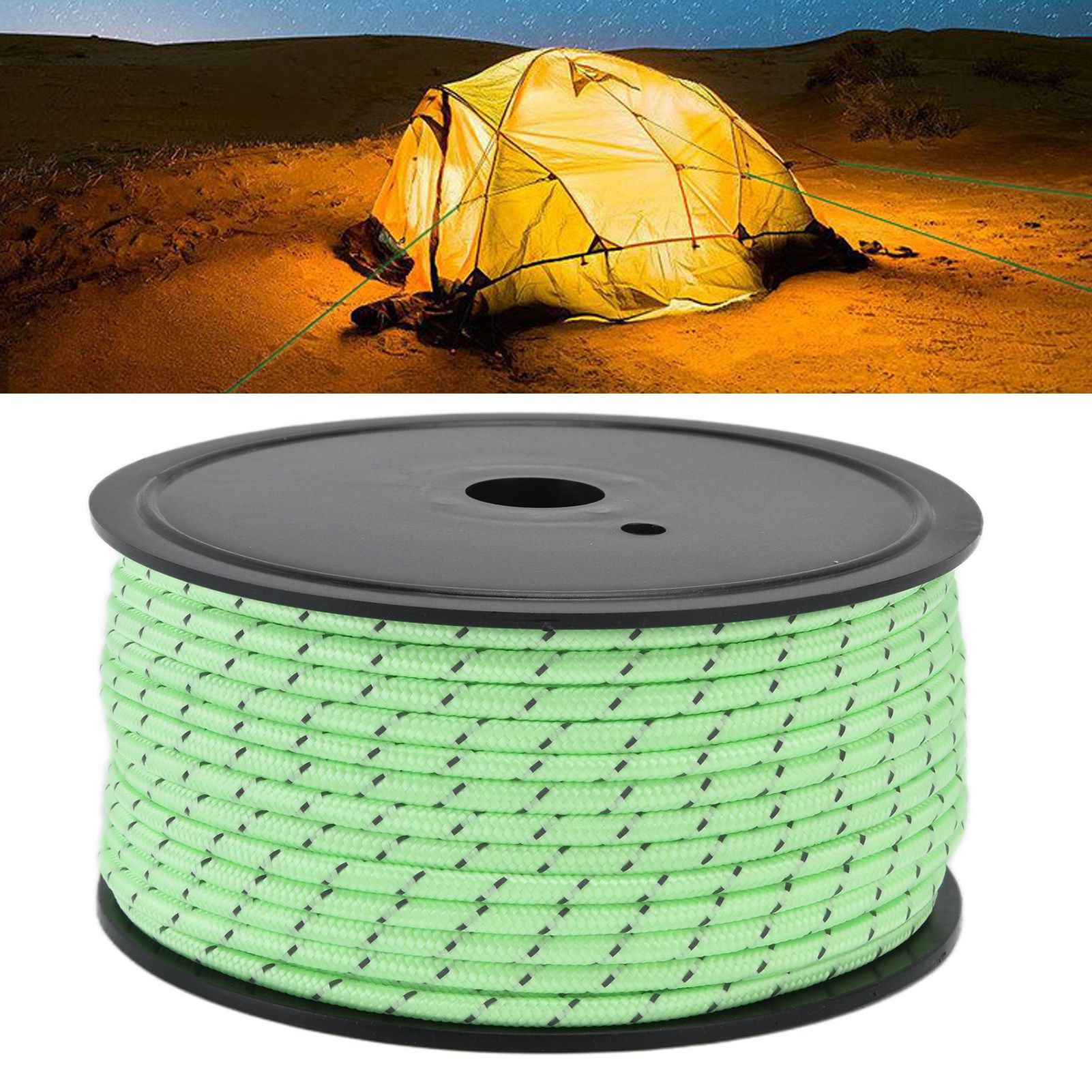 50m Reflective Nylon Rope 5mm Thickness Fluorescent Tent Canopy Rope view 12