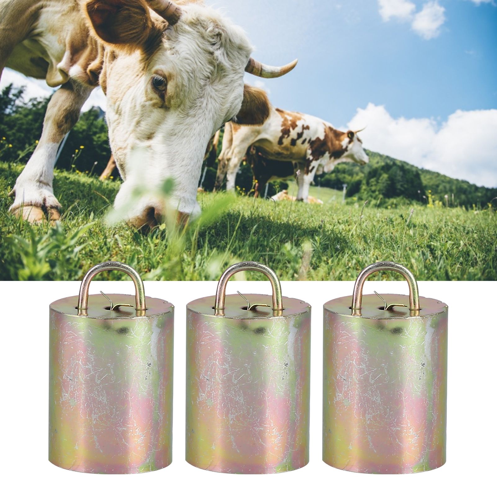 3Pcs Alloy Livestock Bell Thickened Anti Lost Sheep Bell for Cow Outdoor Stock view 11