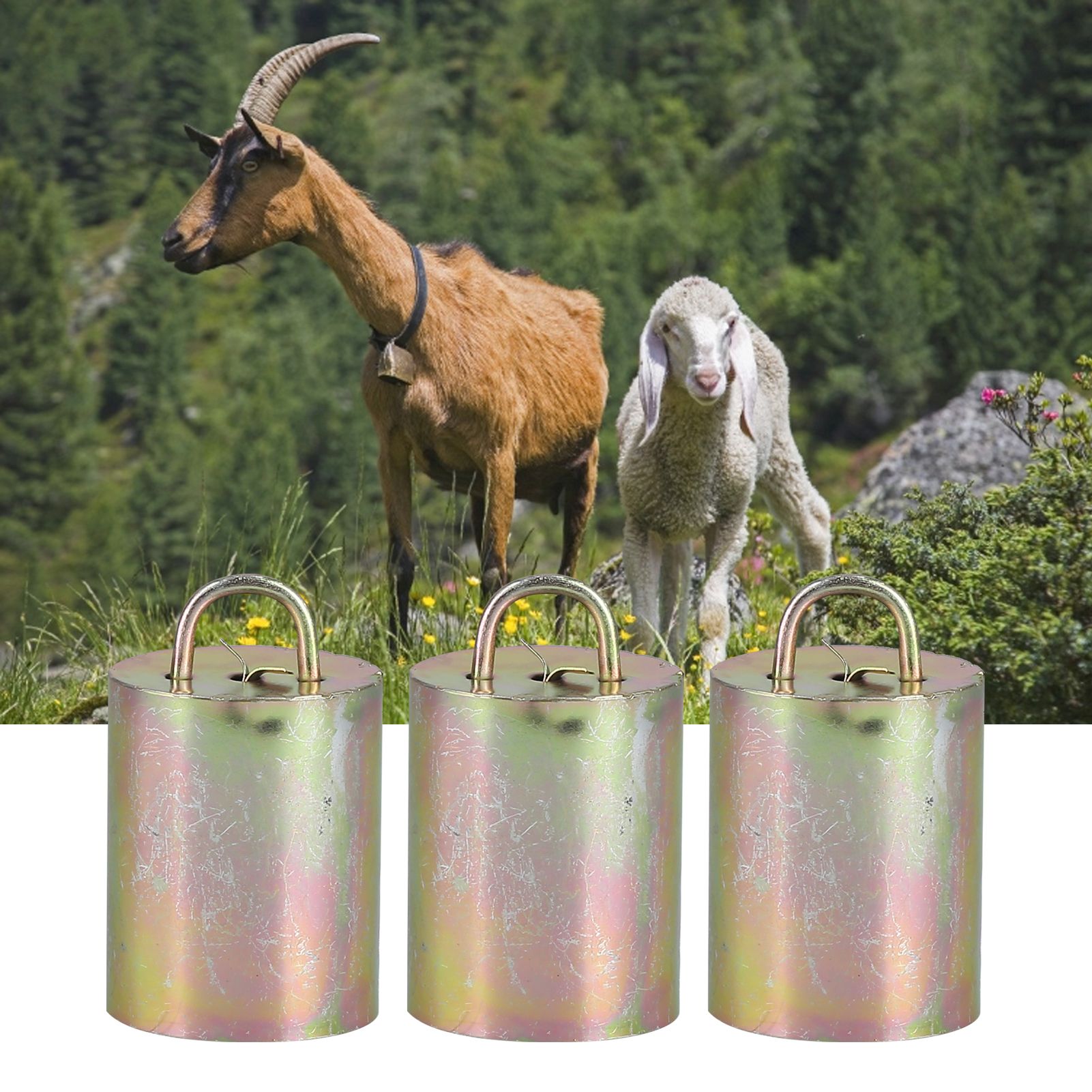 3Pcs Alloy Livestock Bell Thickened Anti Lost Sheep Bell for Cow Outdoor Stock view 12