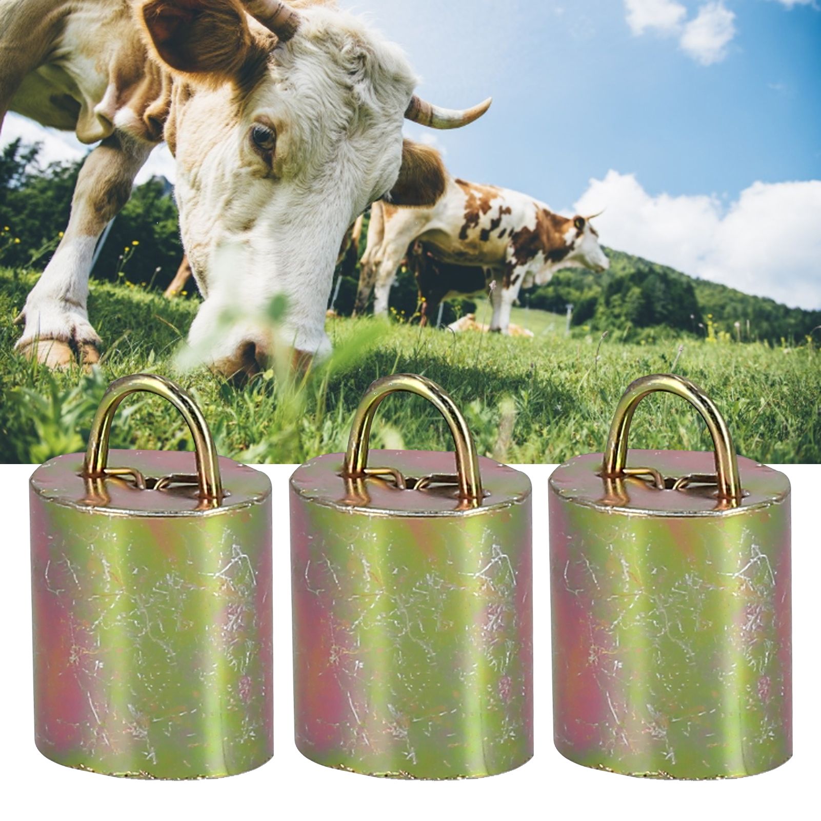 3Pcs Alloy Livestock Bell Thickened Anti Lost Sheep Bell for Cow Outdoor Stock view 11