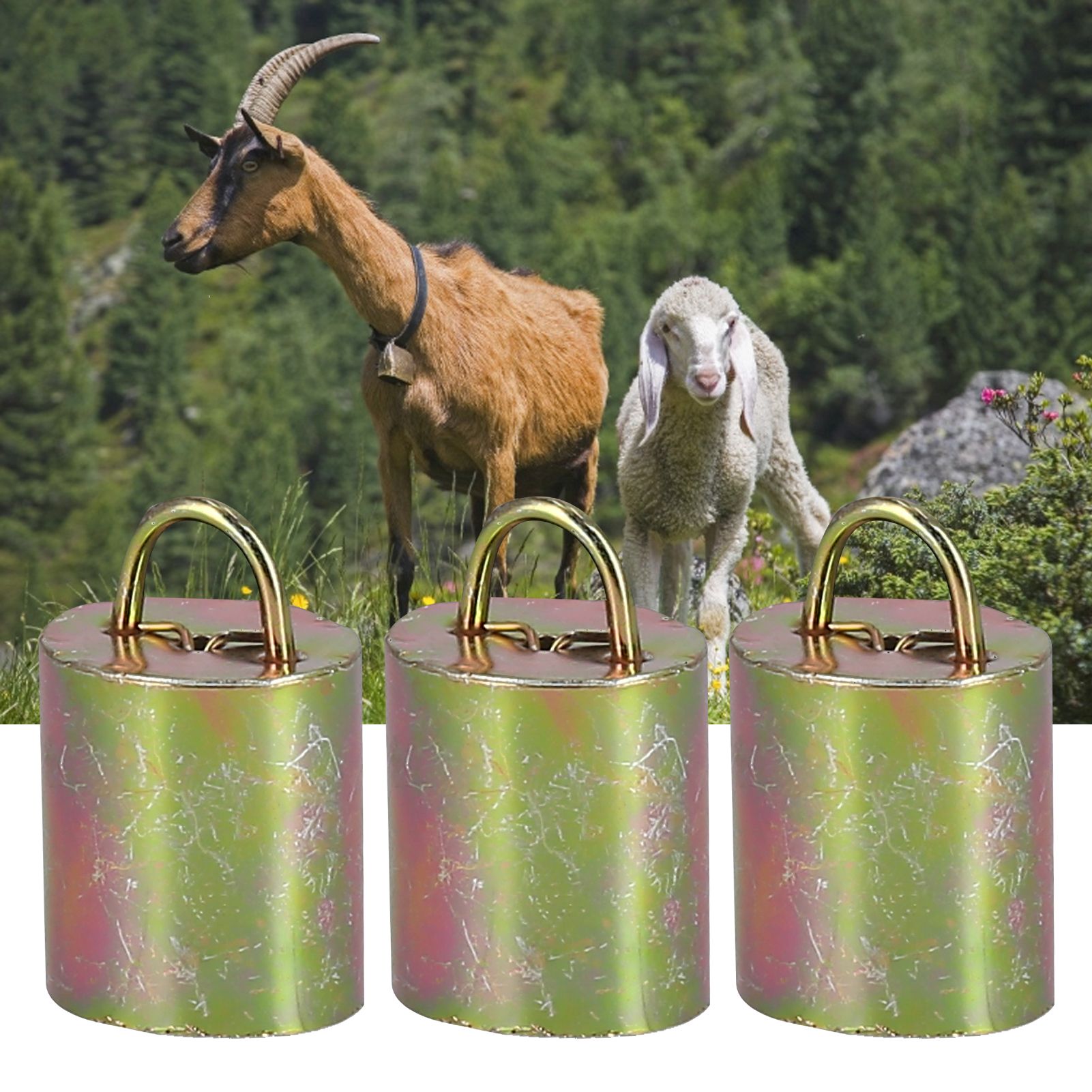 3Pcs Alloy Livestock Bell Thickened Anti Lost Sheep Bell for Cow Outdoor Stock view 12