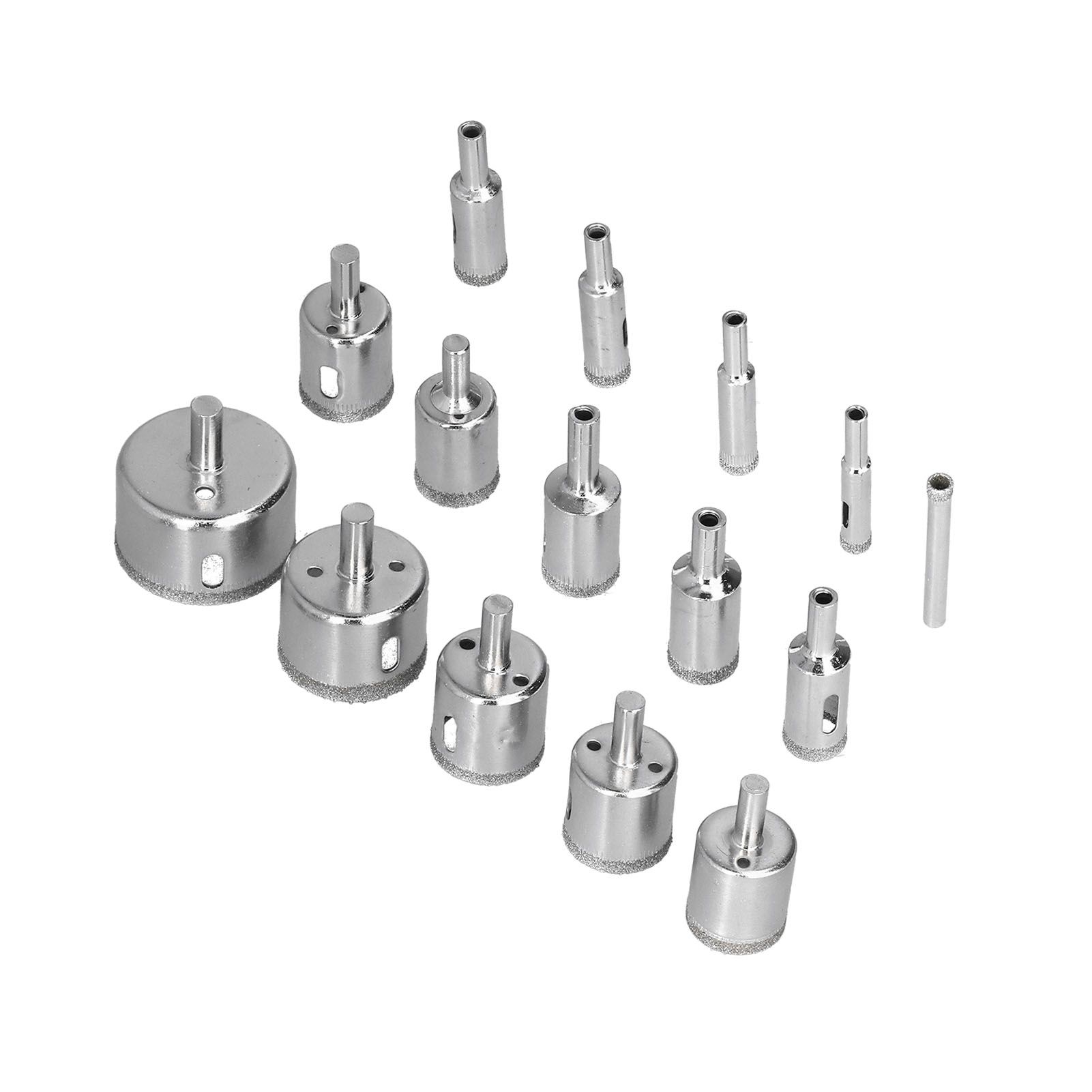 15Pcs/Set 6‑50mm Diamond Drill Bit Kit Ceramic Marble Hole Opener for Glass view 2