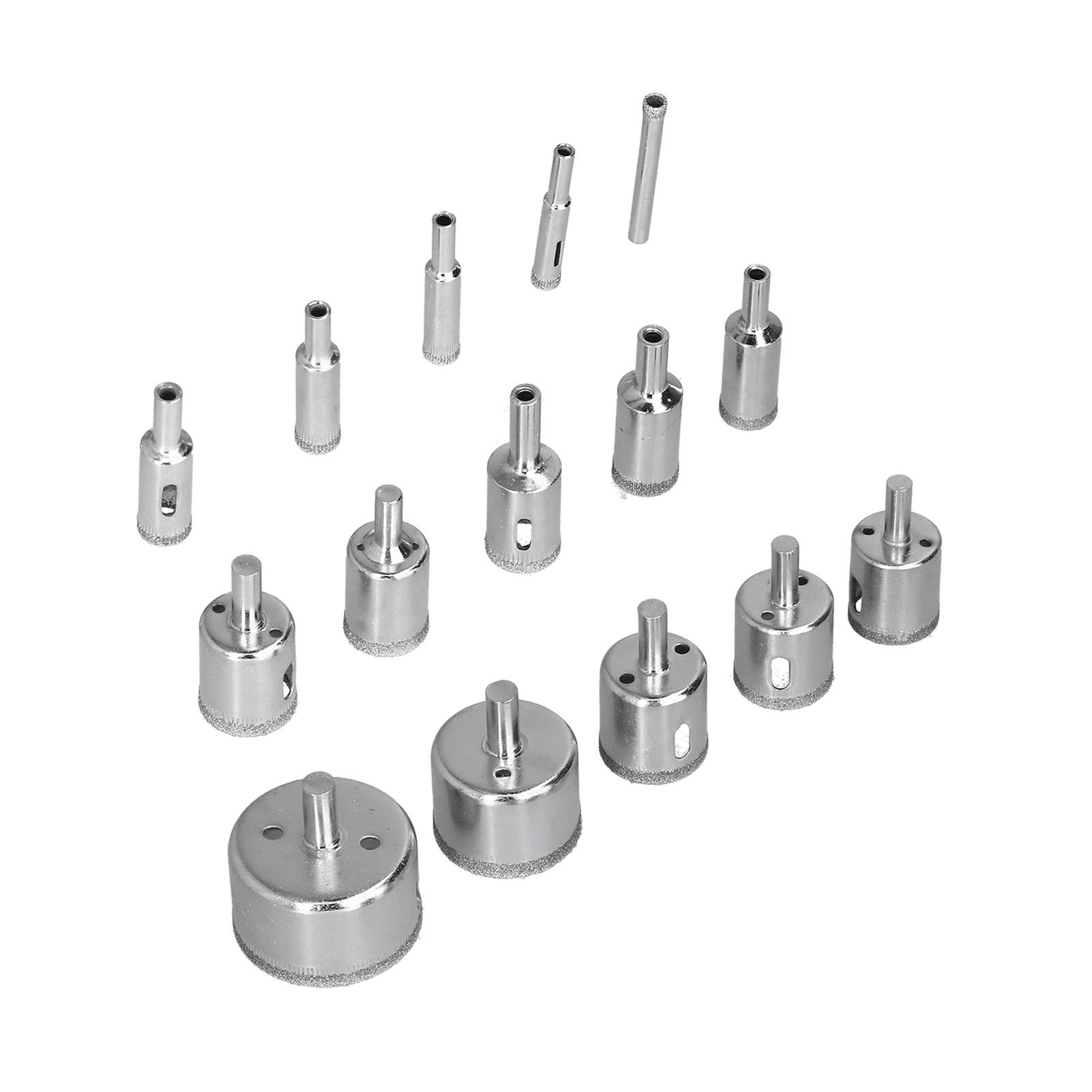 15Pcs/Set 6‑50mm Diamond Drill Bit Kit Ceramic Marble Hole Opener for Glass view 4
