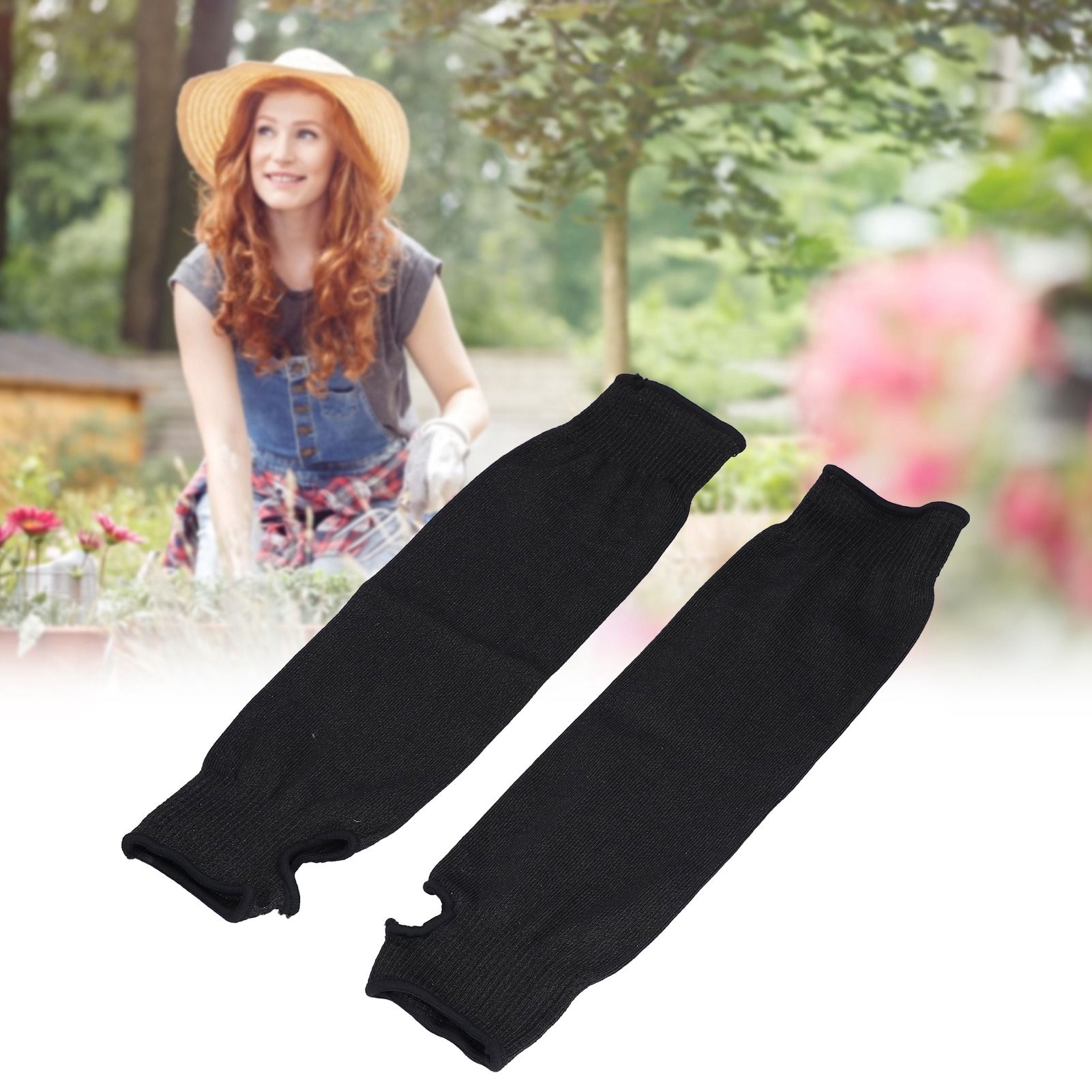Black Cut Resistant Arm Sleeves Level 5 Protection Wear Resistant Arm Guard view 11