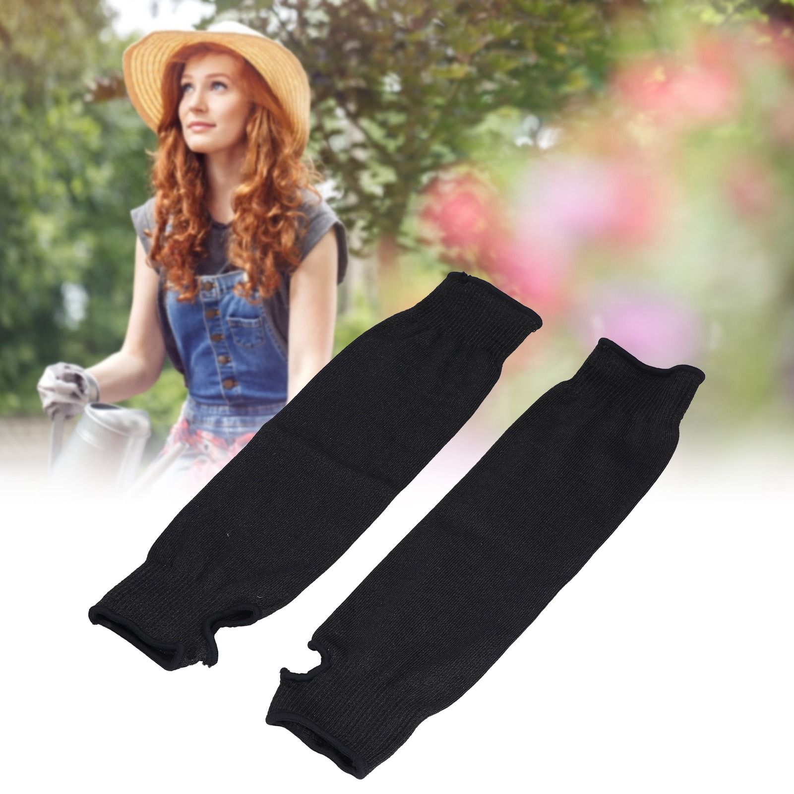 Black Cut Resistant Arm Sleeves Level 5 Protection Wear Resistant Arm Guard view 12