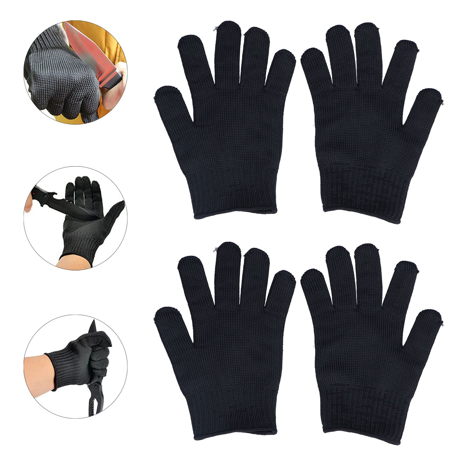 2 Pairs Cut Resistant Gloves Level 5 Protection Scratch Proof Steel Wire view 11