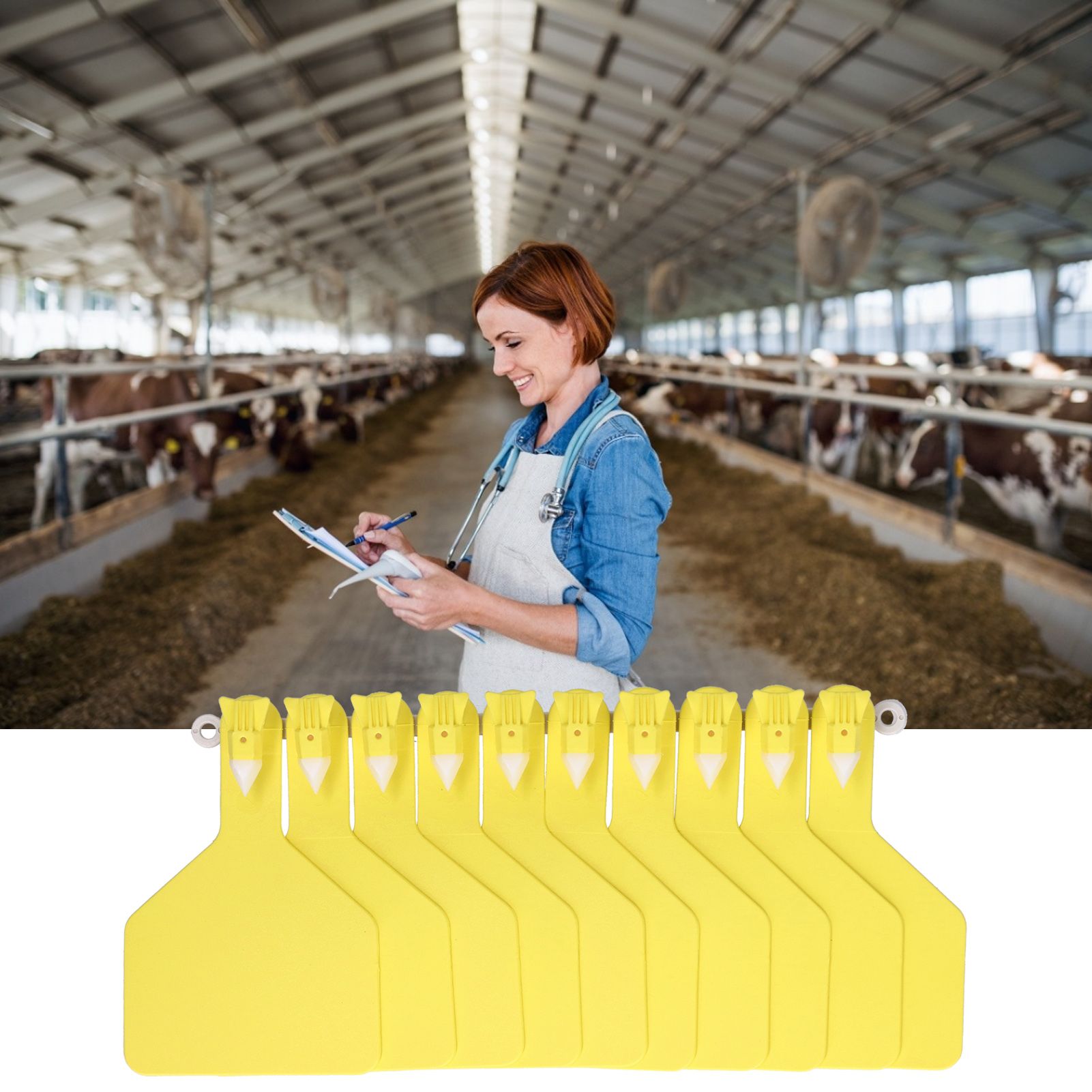 100Pcs Plastic Integrated Ear Tag Kit Livestock Farm Ear Label Tag for Cow view 12
