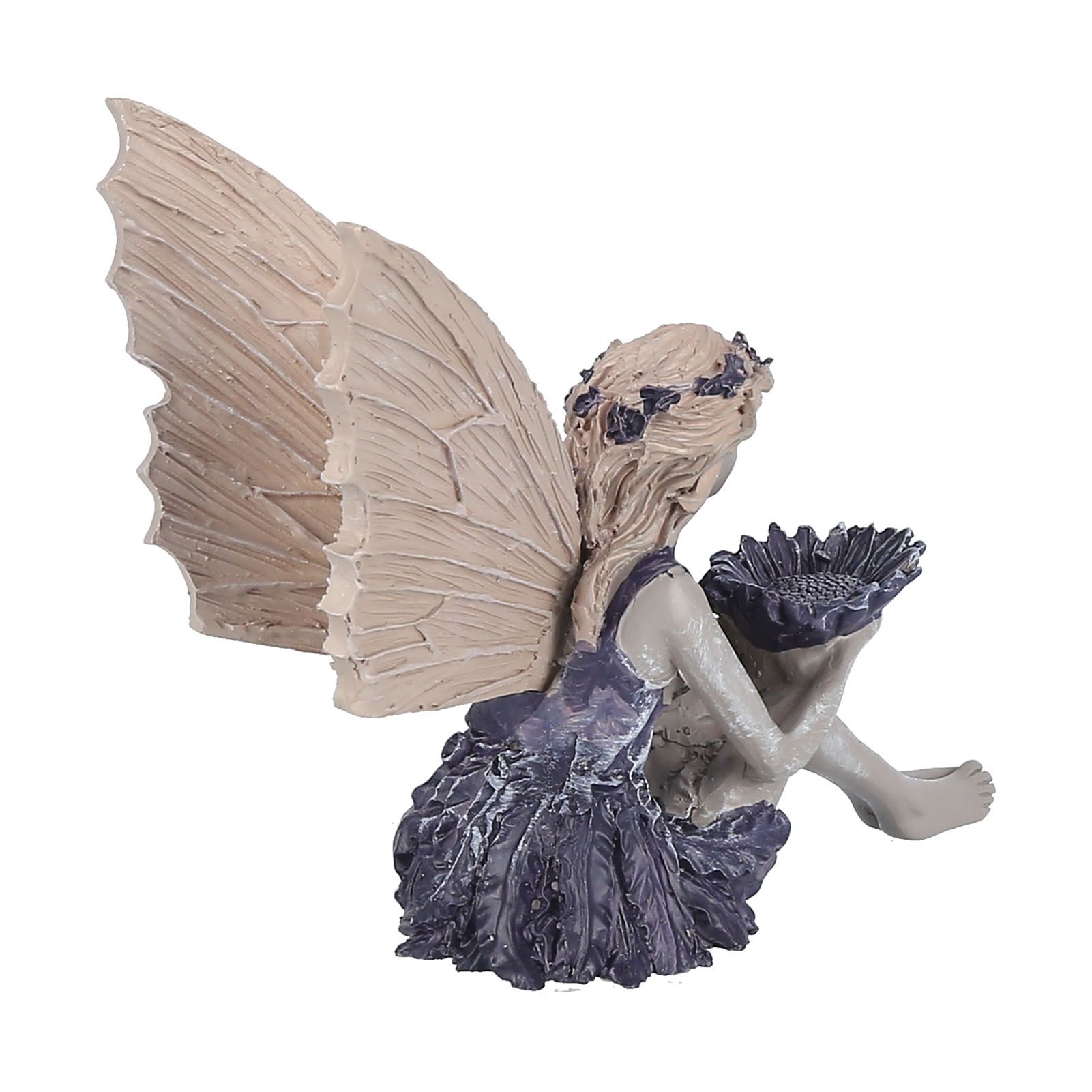 Sitting Fairy Statue Decorative Sunflower Fairy Ornament for Gardening Outdoor view 4