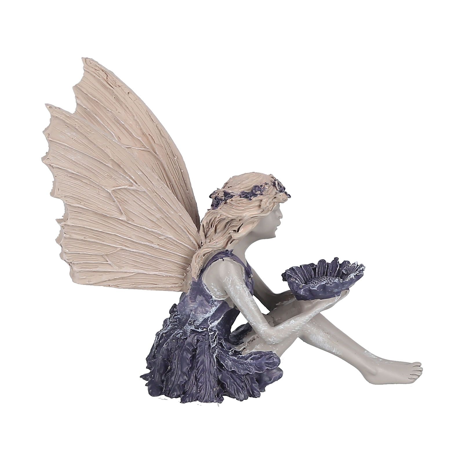 Sitting Fairy Statue Decorative Sunflower Fairy Ornament for Gardening Outdoor view 5