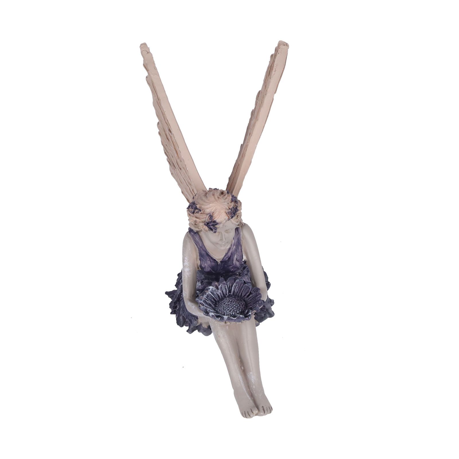 Sitting Fairy Statue Decorative Sunflower Fairy Ornament for Gardening Outdoor view 7
