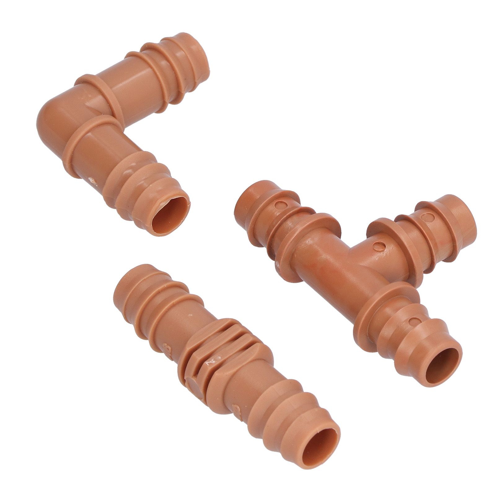 18Pcs Irrigation Fittings Kit Brown Water Barbed Coupling Connecter for 16mm Pipes view 14