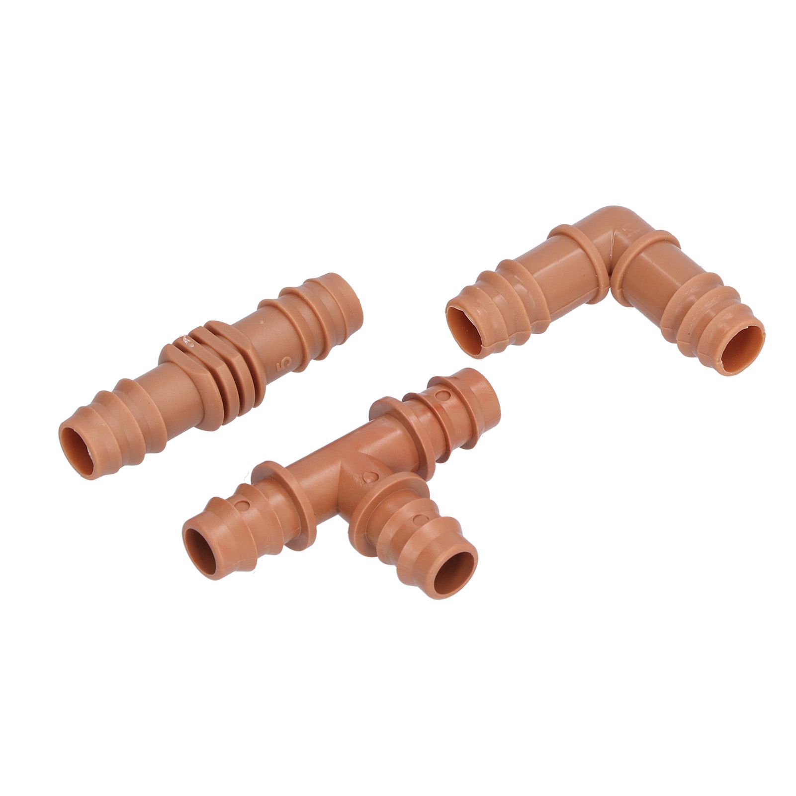 18Pcs Irrigation Fittings Kit Brown Water Barbed Coupling Connecter for 16mm Pipes view 15