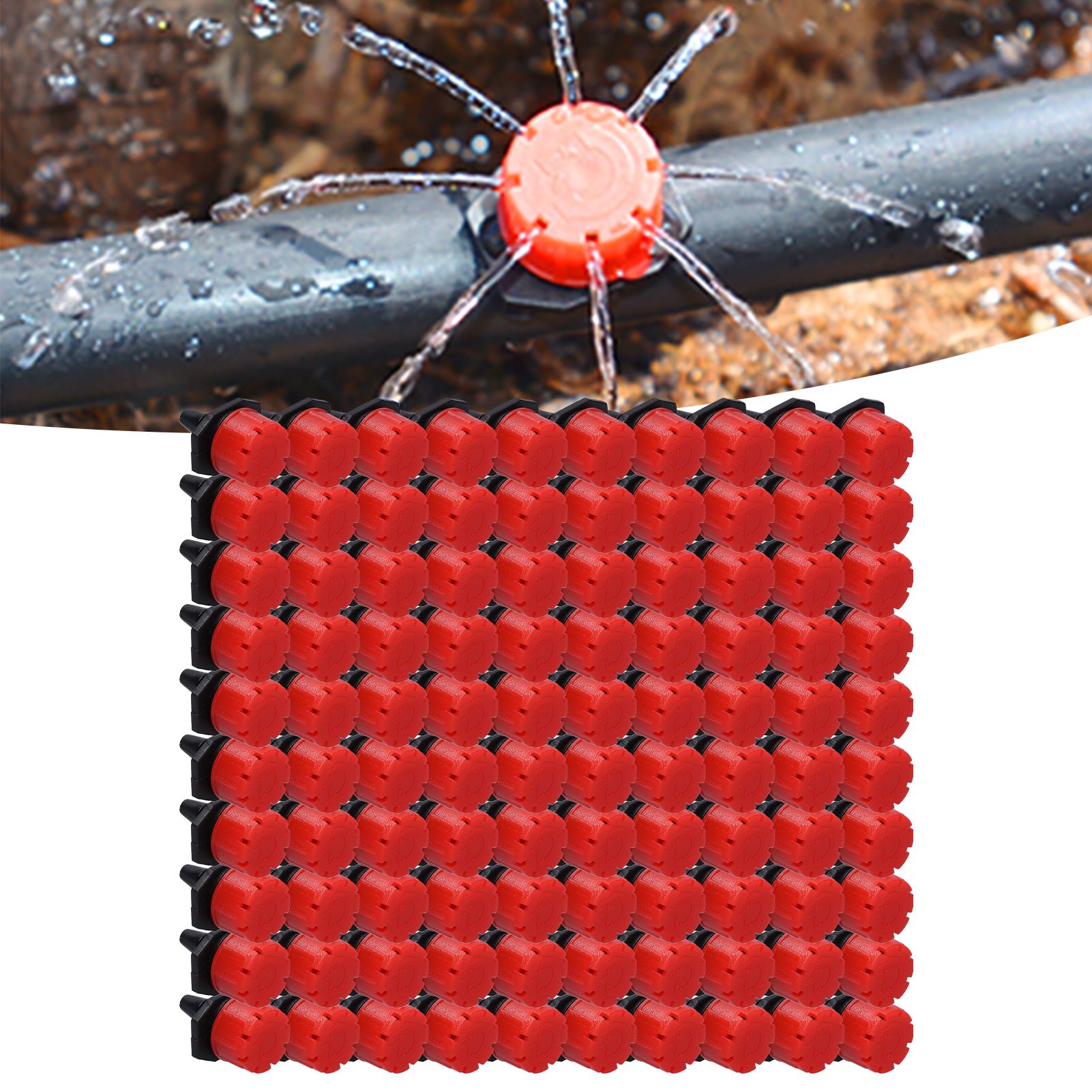 100Pcs 8 Hole Drip Irrigation Emitter Adjustable Drip Irrigation Sprinkler for view 12
