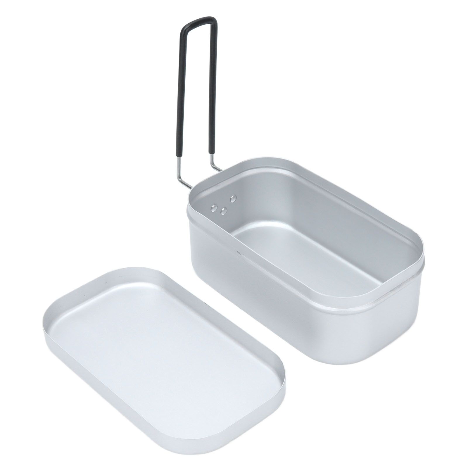 800ml Aluminum Lunch Box with Lid Rectangular Portable Bento Box for Outdoor view 6