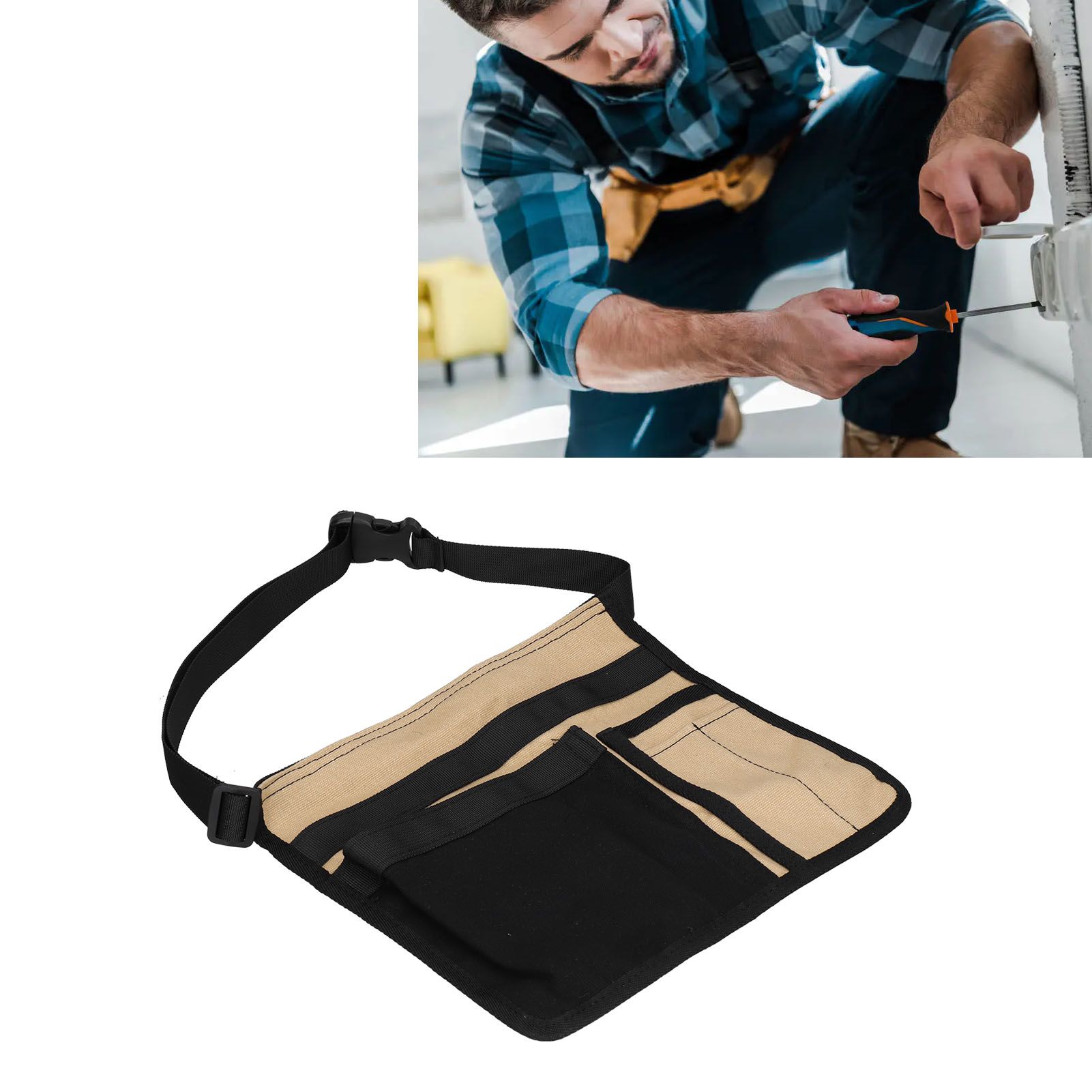 Tool Waist Bag Lightweight Multi Pocket Oxford Cloth Waist Tool Pouch for view 12