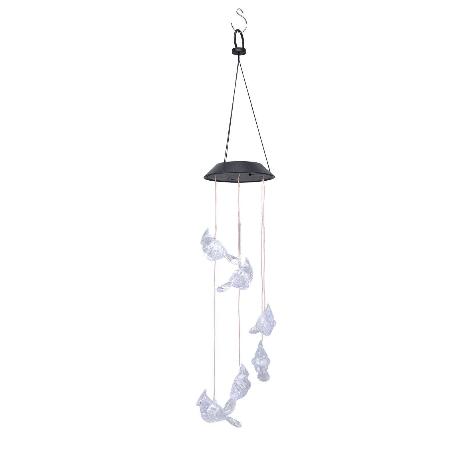 LED Solar Wind Chimes Color Change Waterproof Bird Wind Chimes Light for view 2