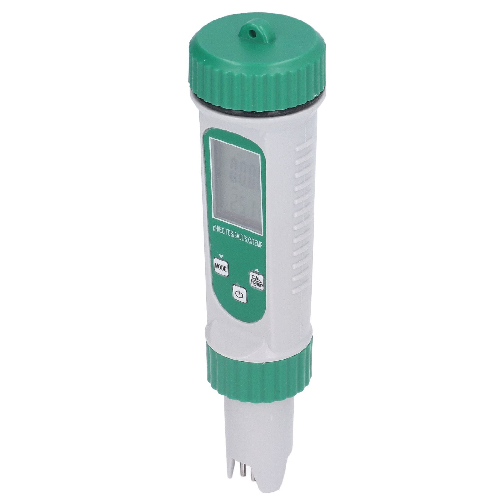 6 in 1 Water Quality Tester PH EC TDS SALT S.G Temperature LCD Screen White view 3