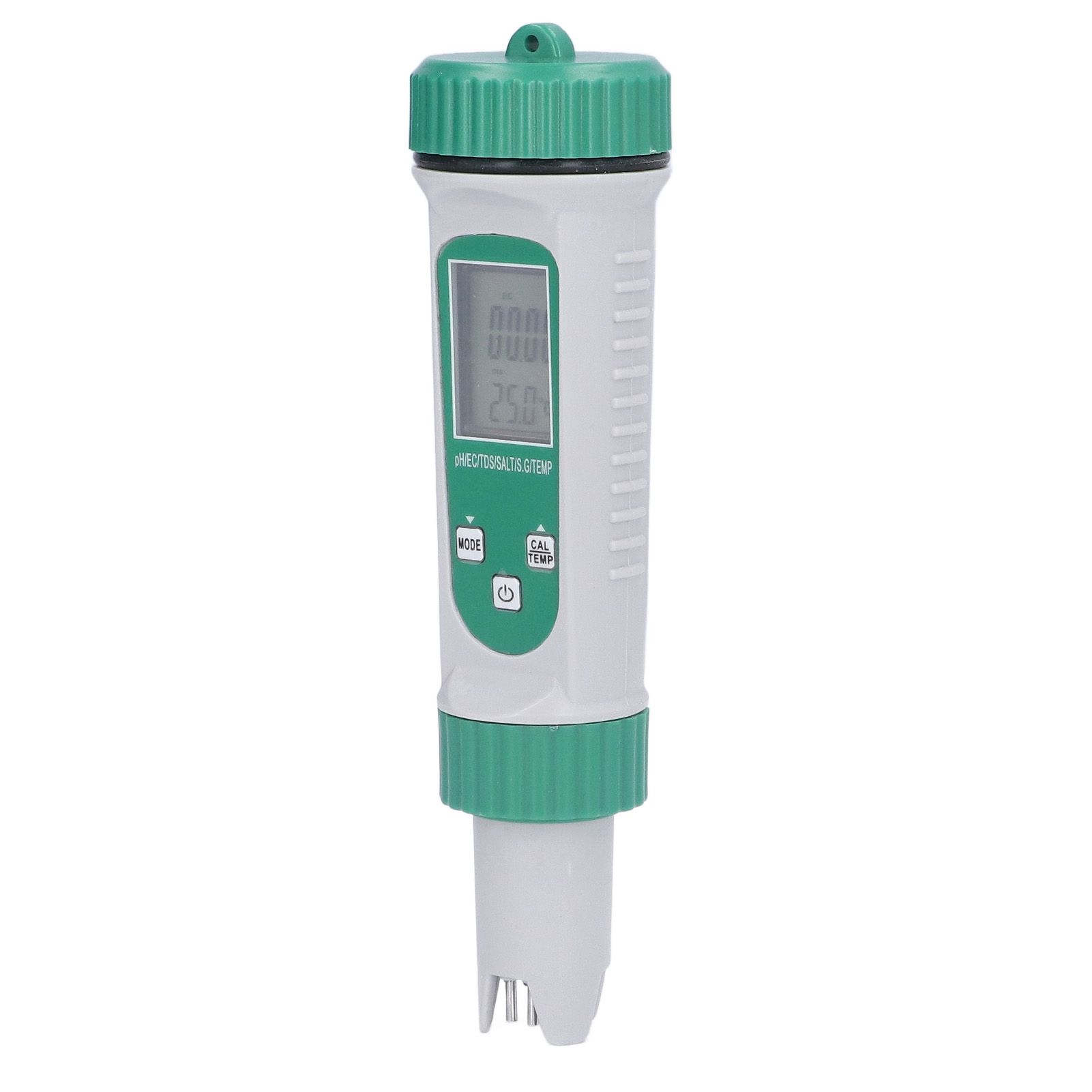 6 in 1 Water Quality Tester PH EC TDS SALT S.G Temperature LCD Screen White view 4
