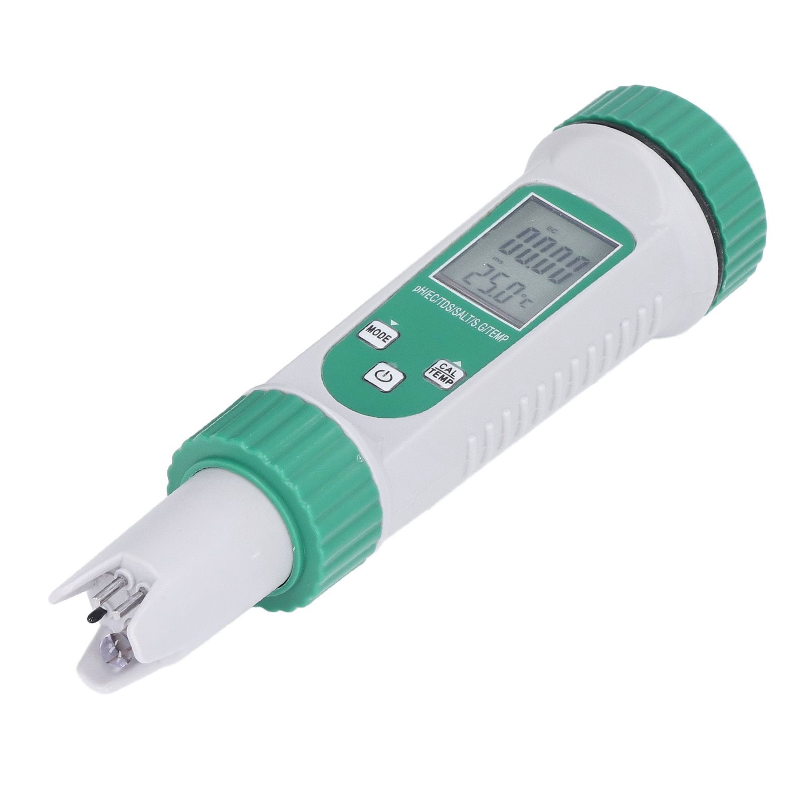 6 in 1 Water Quality Tester PH EC TDS SALT S.G Temperature LCD Screen White view 7