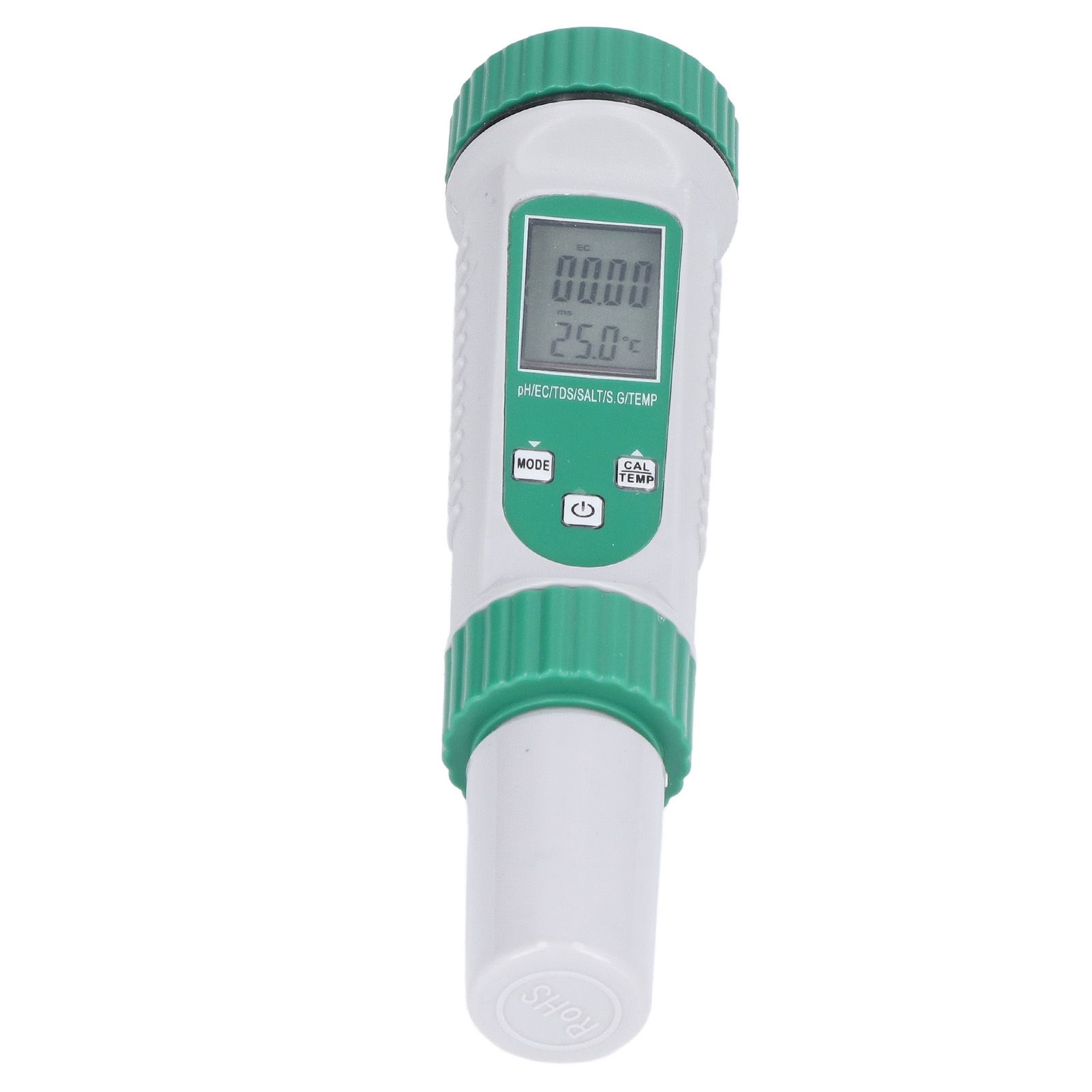 6 in 1 Water Quality Tester PH EC TDS SALT S.G Temperature LCD Screen White view 10
