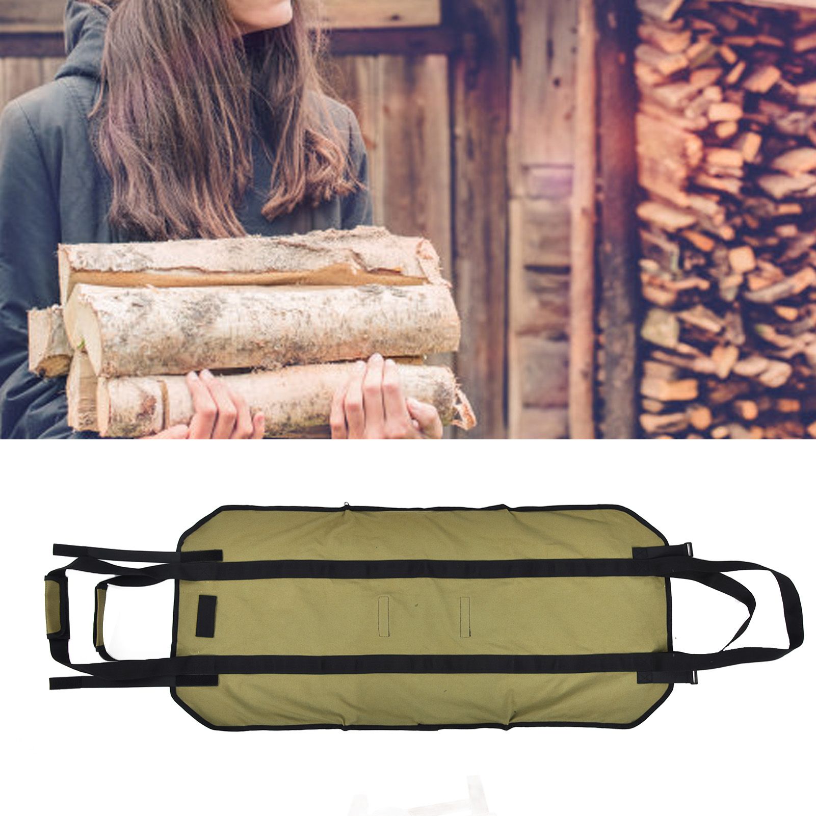 Large Capacity Firewood Storage Bag Basket Oxford Cloth Outdoor Camping Wood view 12