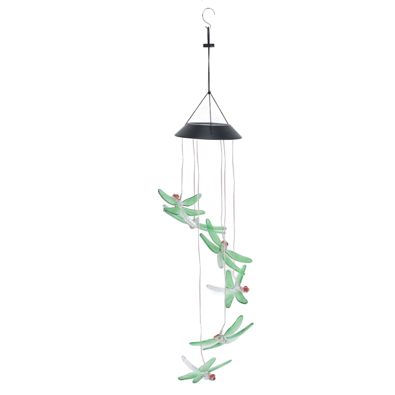 Solar Wind Chimes Photosensitive Design Waterproof Automatic Operation Green