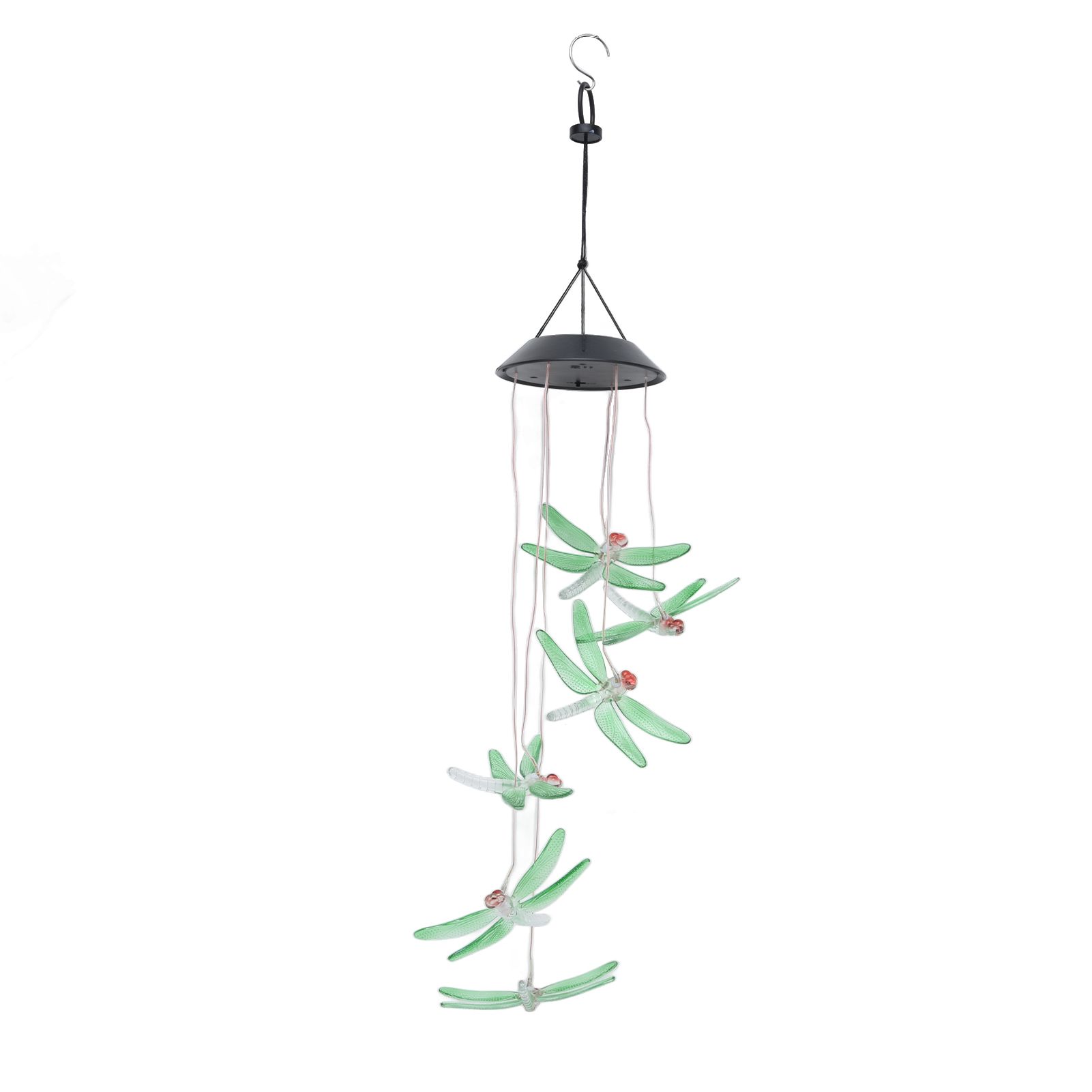Solar Wind Chimes Photosensitive Design Waterproof Automatic Operation Green view 2