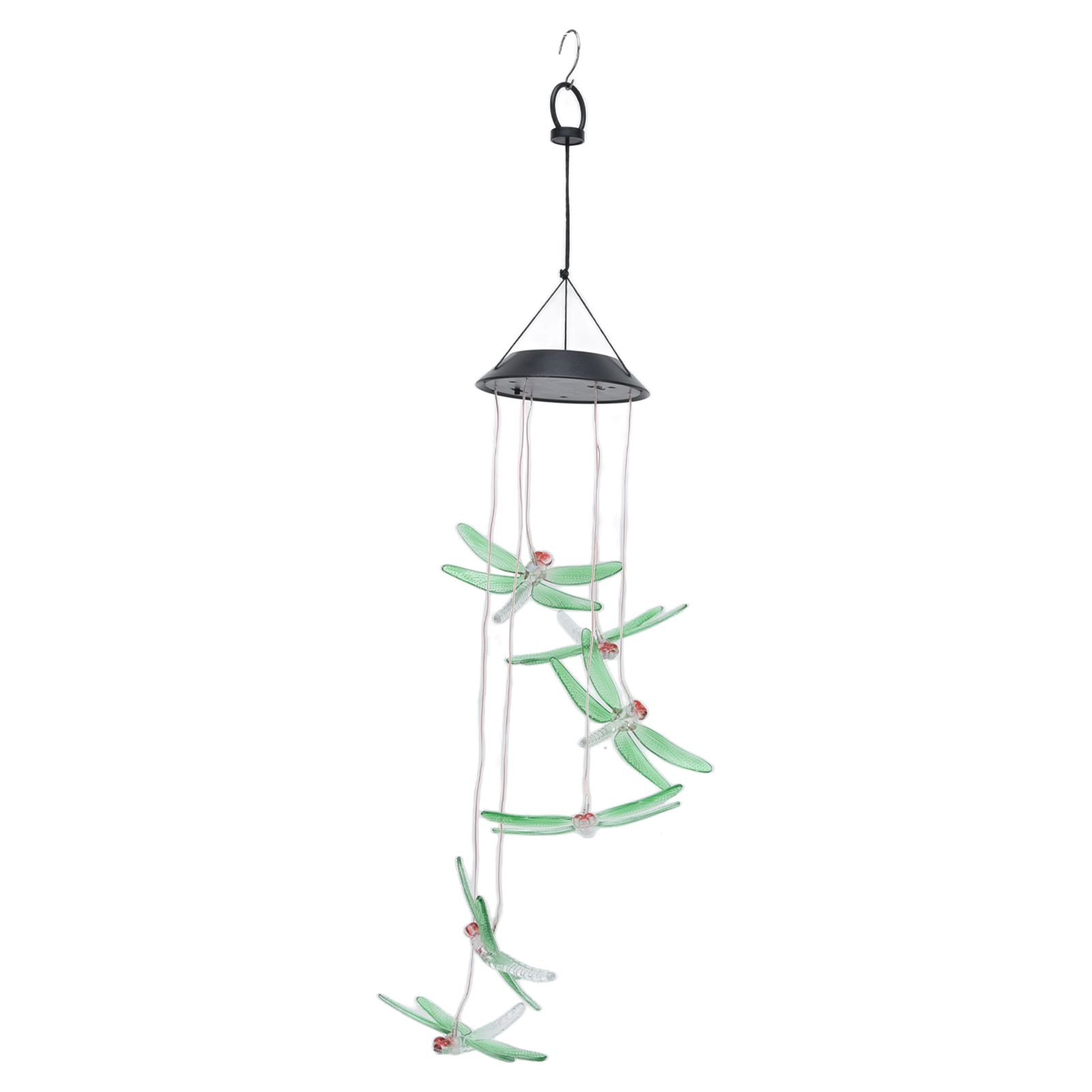 Solar Wind Chimes Photosensitive Design Waterproof Automatic Operation Green view 4