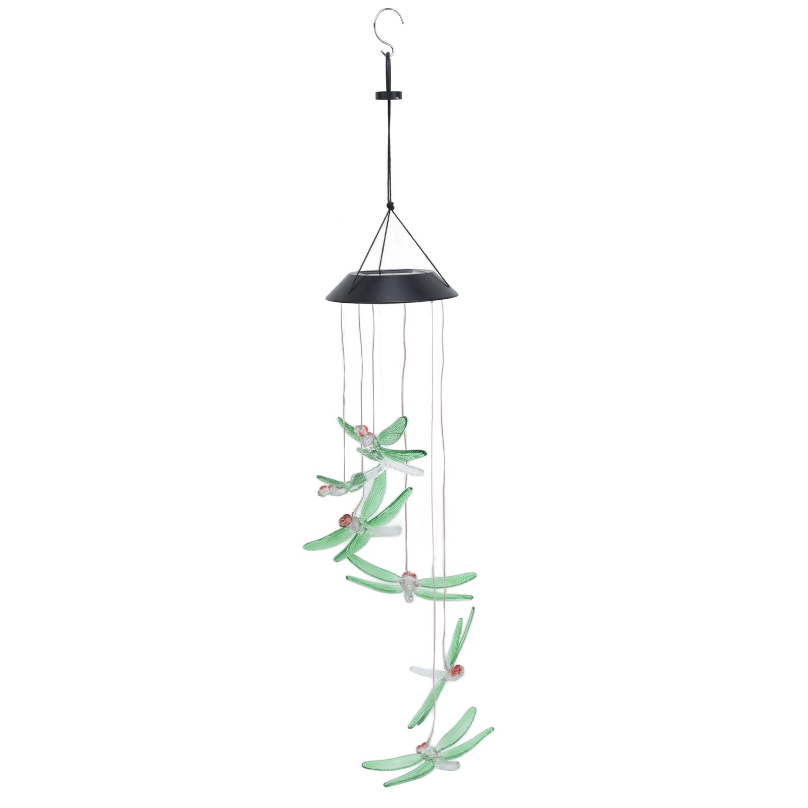 Solar Wind Chimes Photosensitive Design Waterproof Automatic Operation Green view 5