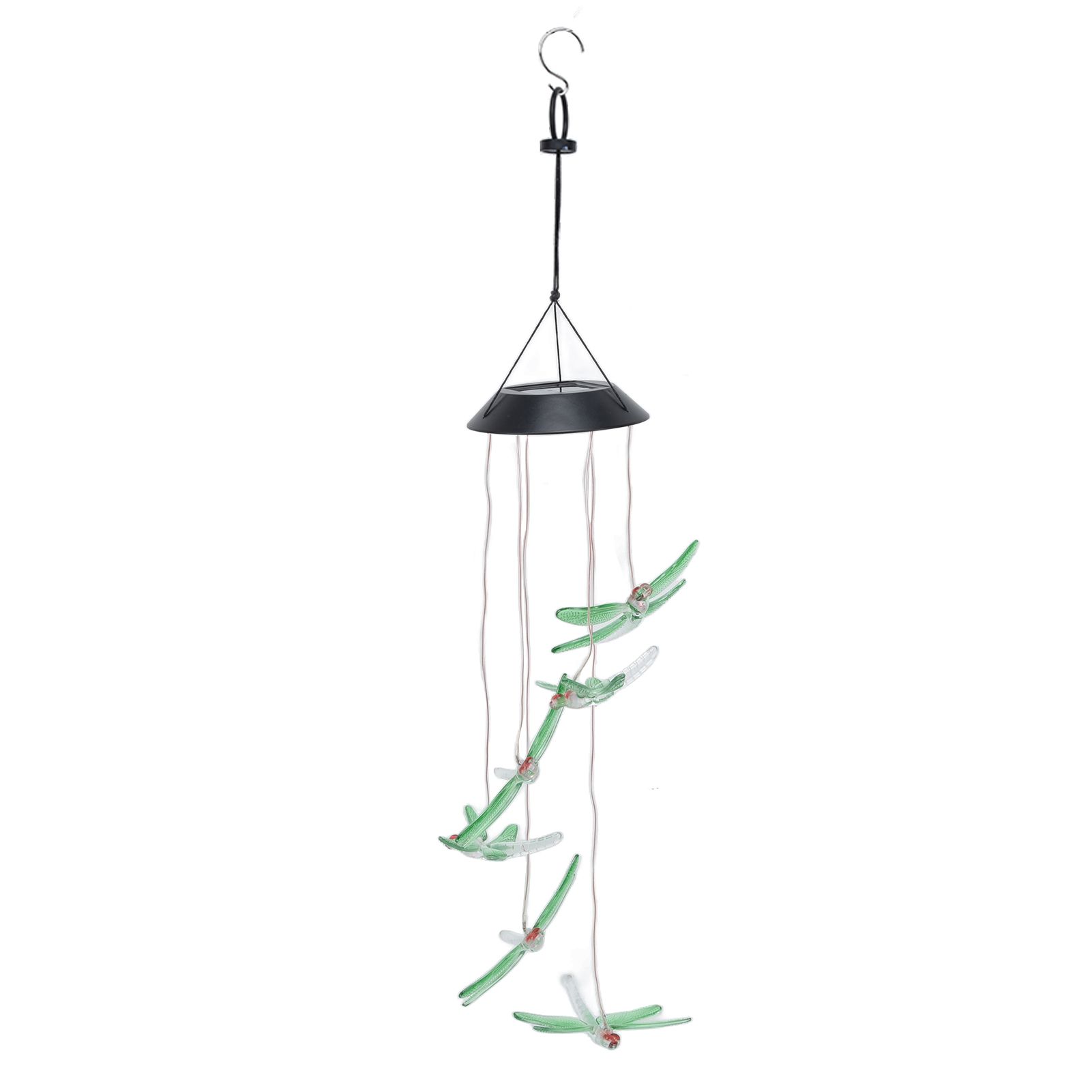 Solar Wind Chimes Photosensitive Design Waterproof Automatic Operation Green view 6