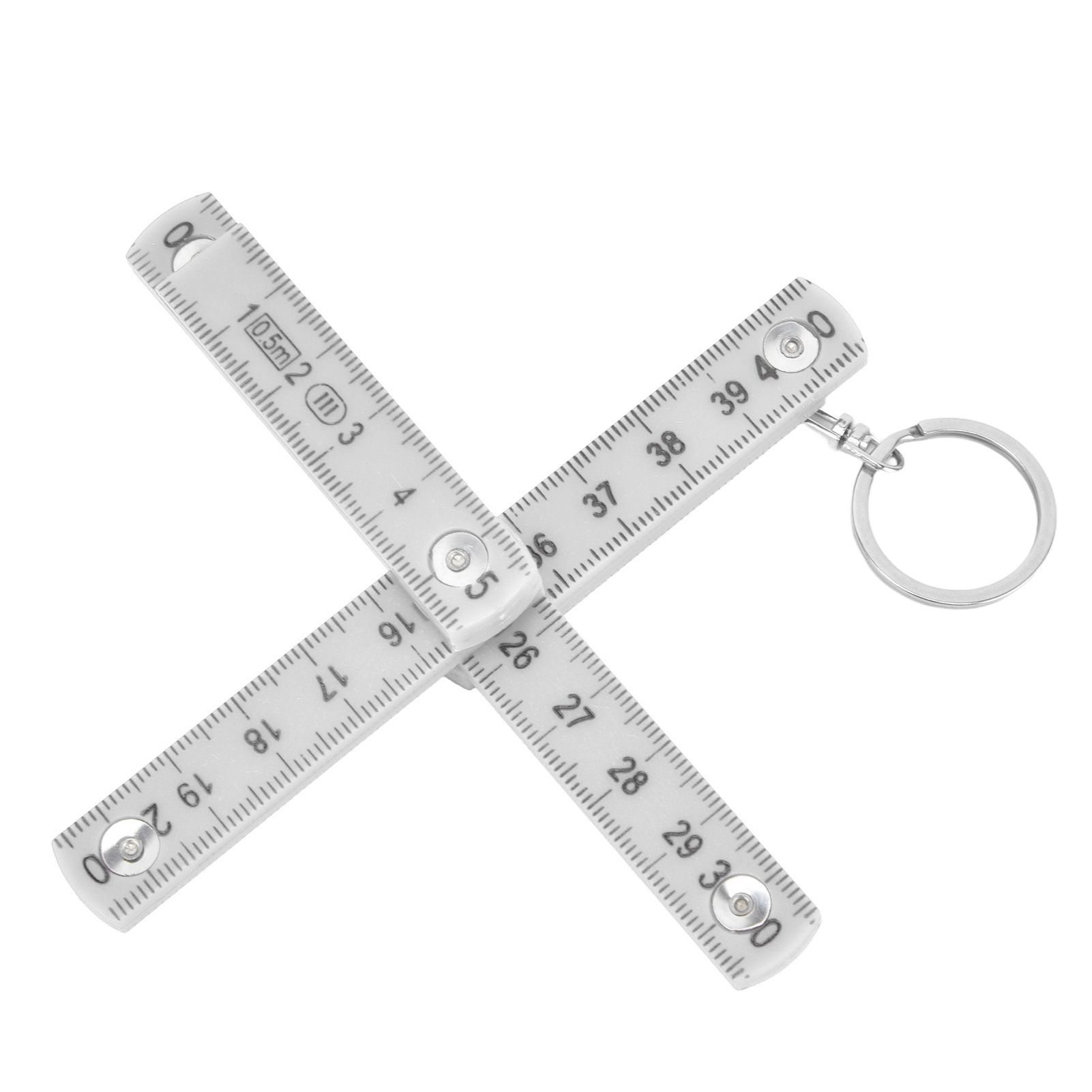 2Pcs ABS Folding Ruler Portable 0.5m Foldable Ruler with Key Ring for view 3