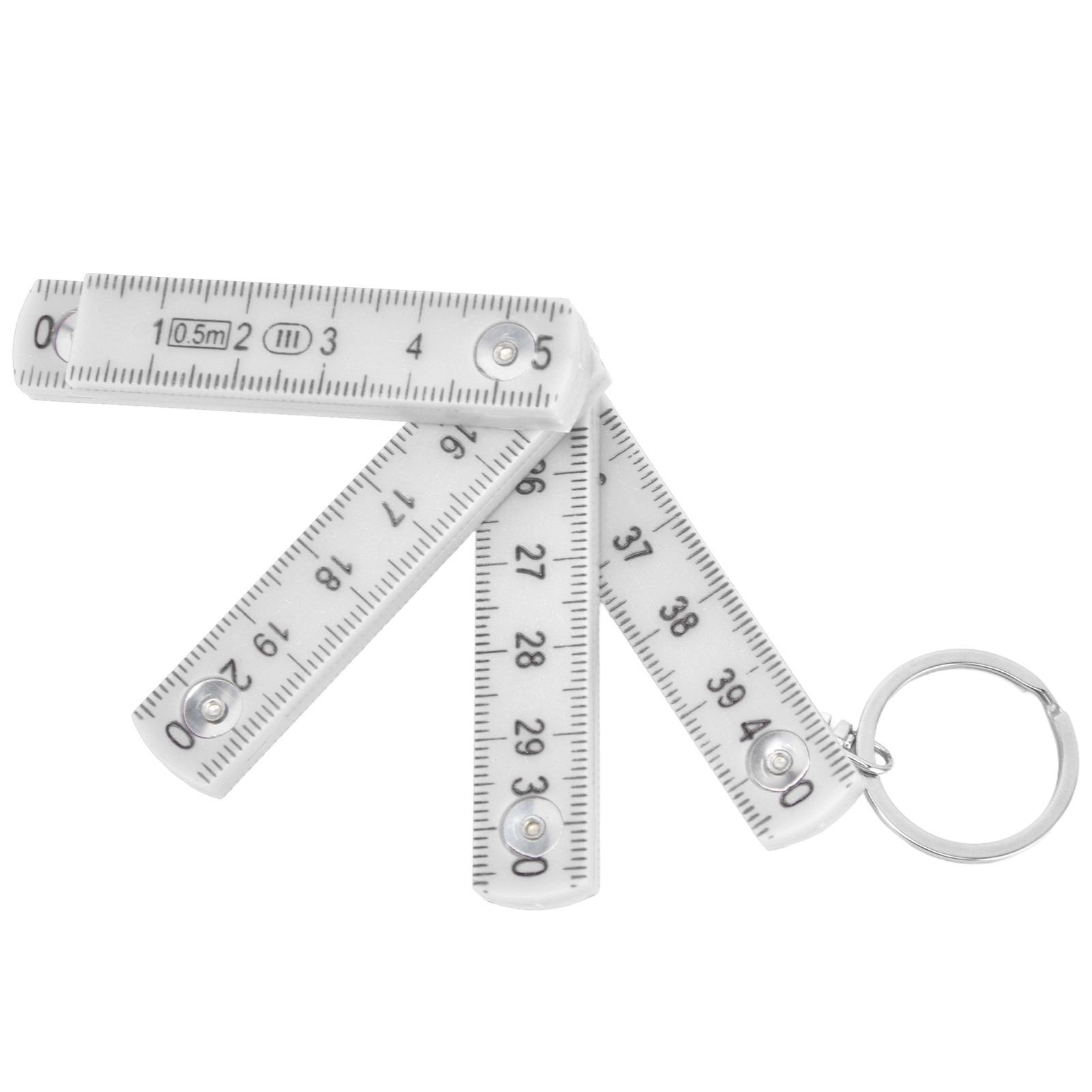 2Pcs ABS Folding Ruler Portable 0.5m Foldable Ruler with Key Ring for view 4