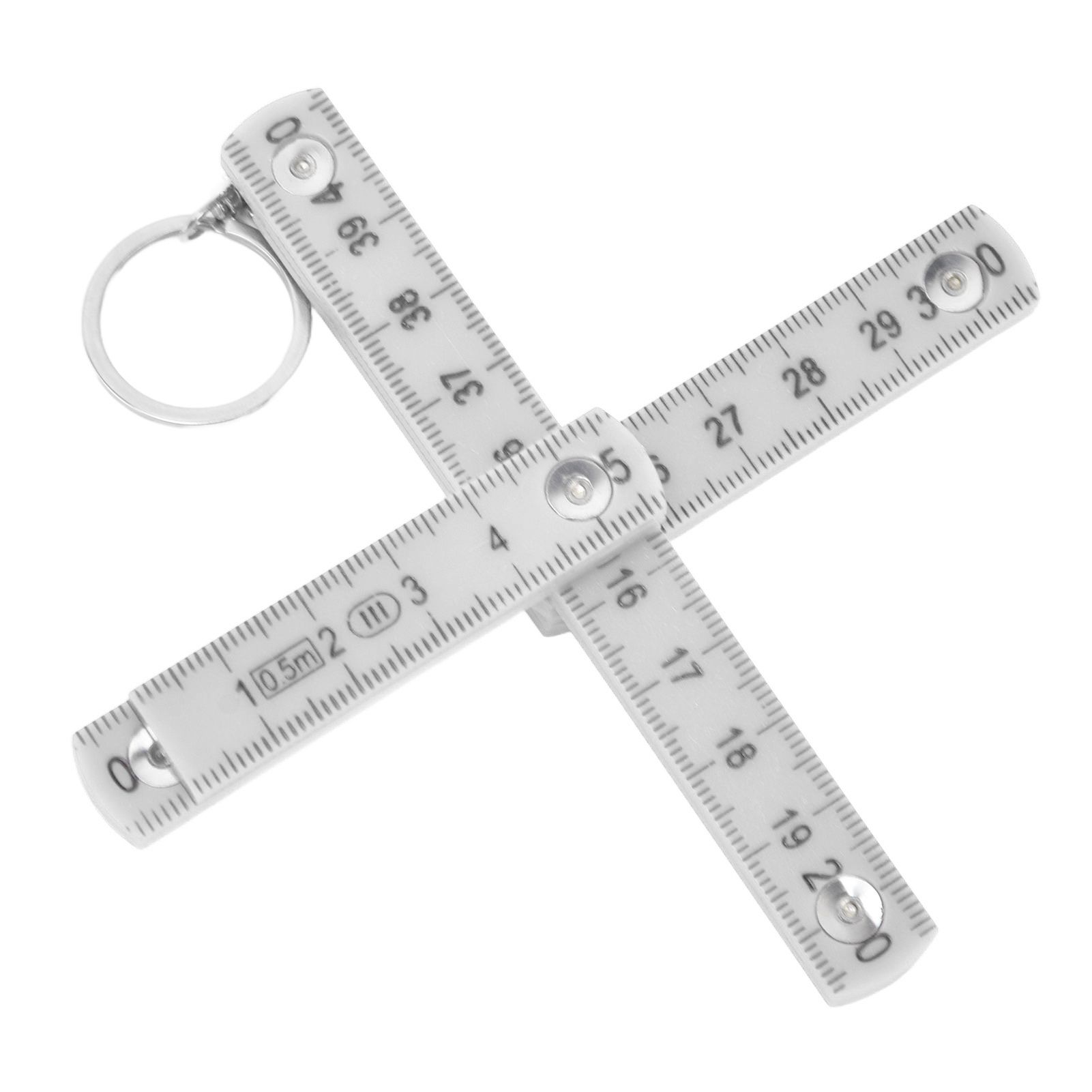 2Pcs ABS Folding Ruler Portable 0.5m Foldable Ruler with Key Ring for view 5