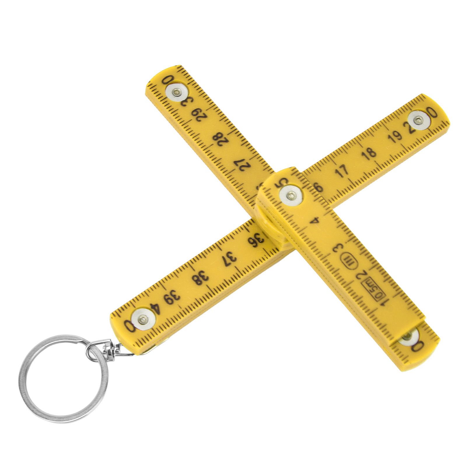 2Pcs ABS Folding Ruler Portable 0.5m Foldable Ruler with Key Ring for view 2