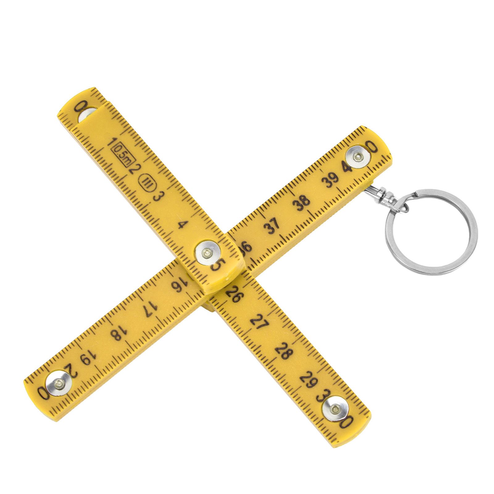 2Pcs ABS Folding Ruler Portable 0.5m Foldable Ruler with Key Ring for view 3