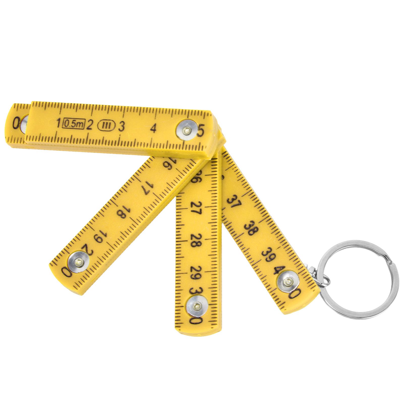 2Pcs ABS Folding Ruler Portable 0.5m Foldable Ruler with Key Ring for view 4