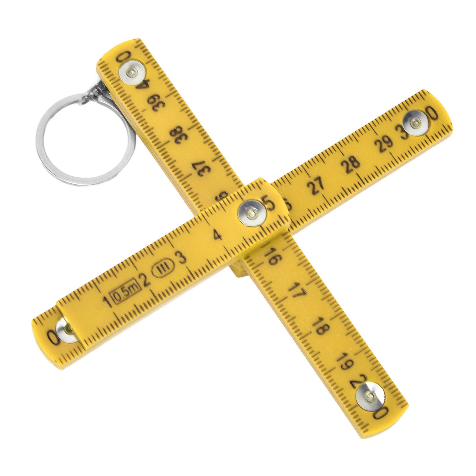 2Pcs ABS Folding Ruler Portable 0.5m Foldable Ruler with Key Ring for view 5