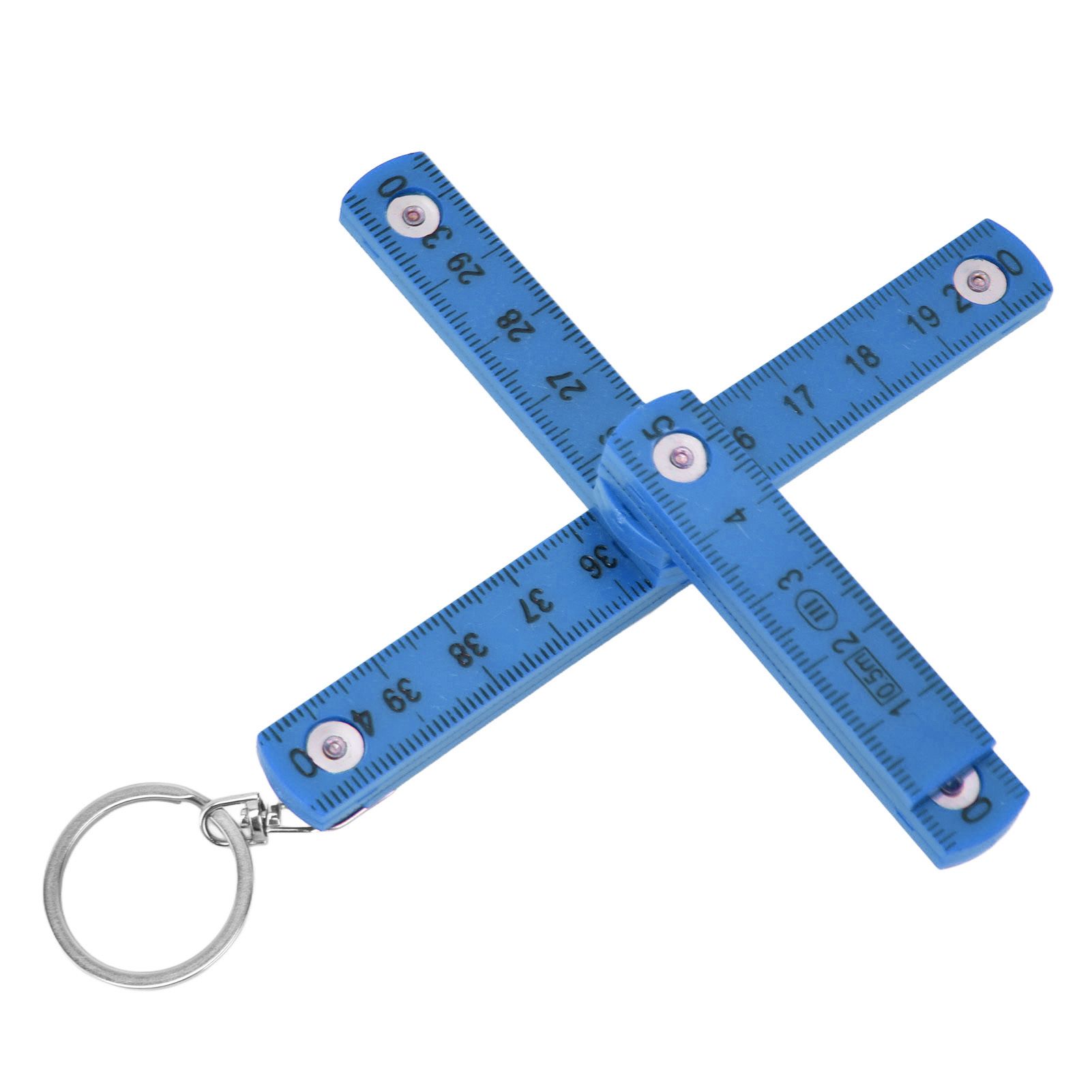 2Pcs ABS Folding Ruler Portable 0.5m Foldable Ruler with Key Ring for view 2