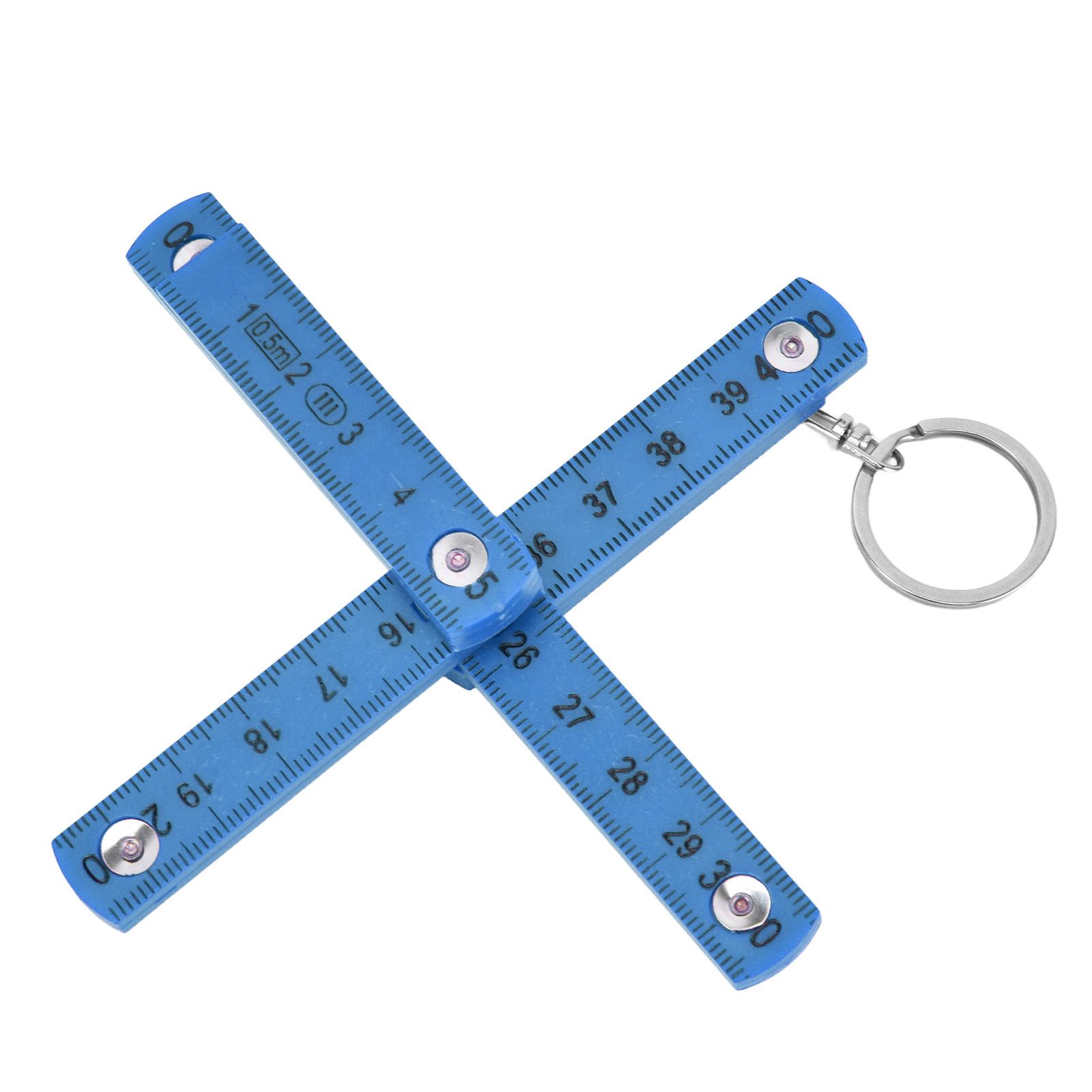 2Pcs ABS Folding Ruler Portable 0.5m Foldable Ruler with Key Ring for view 3