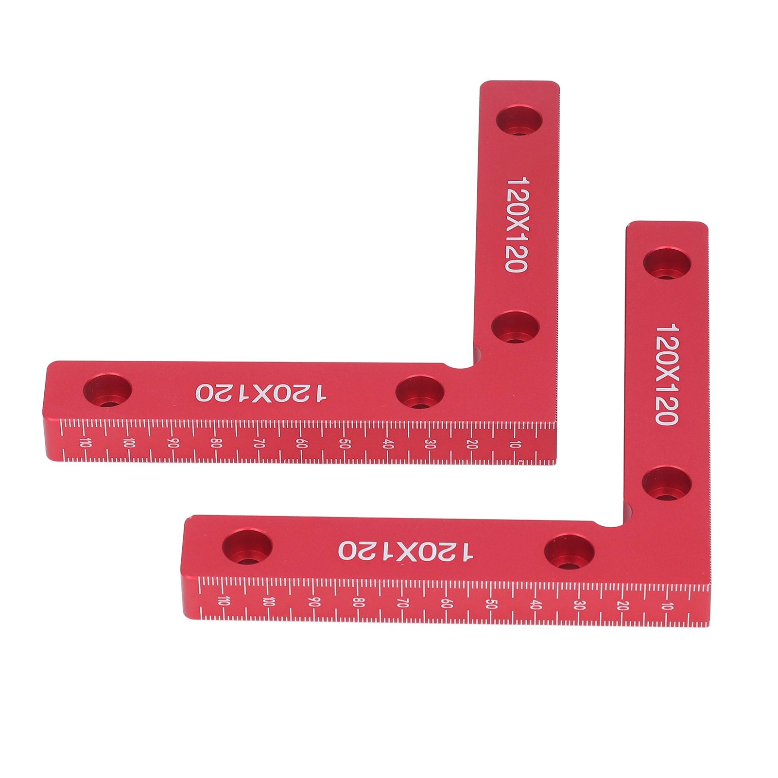 2pcs Right Angle Clamps Aluminum Alloy Material Anodized Clear Scale Red 90 view 2